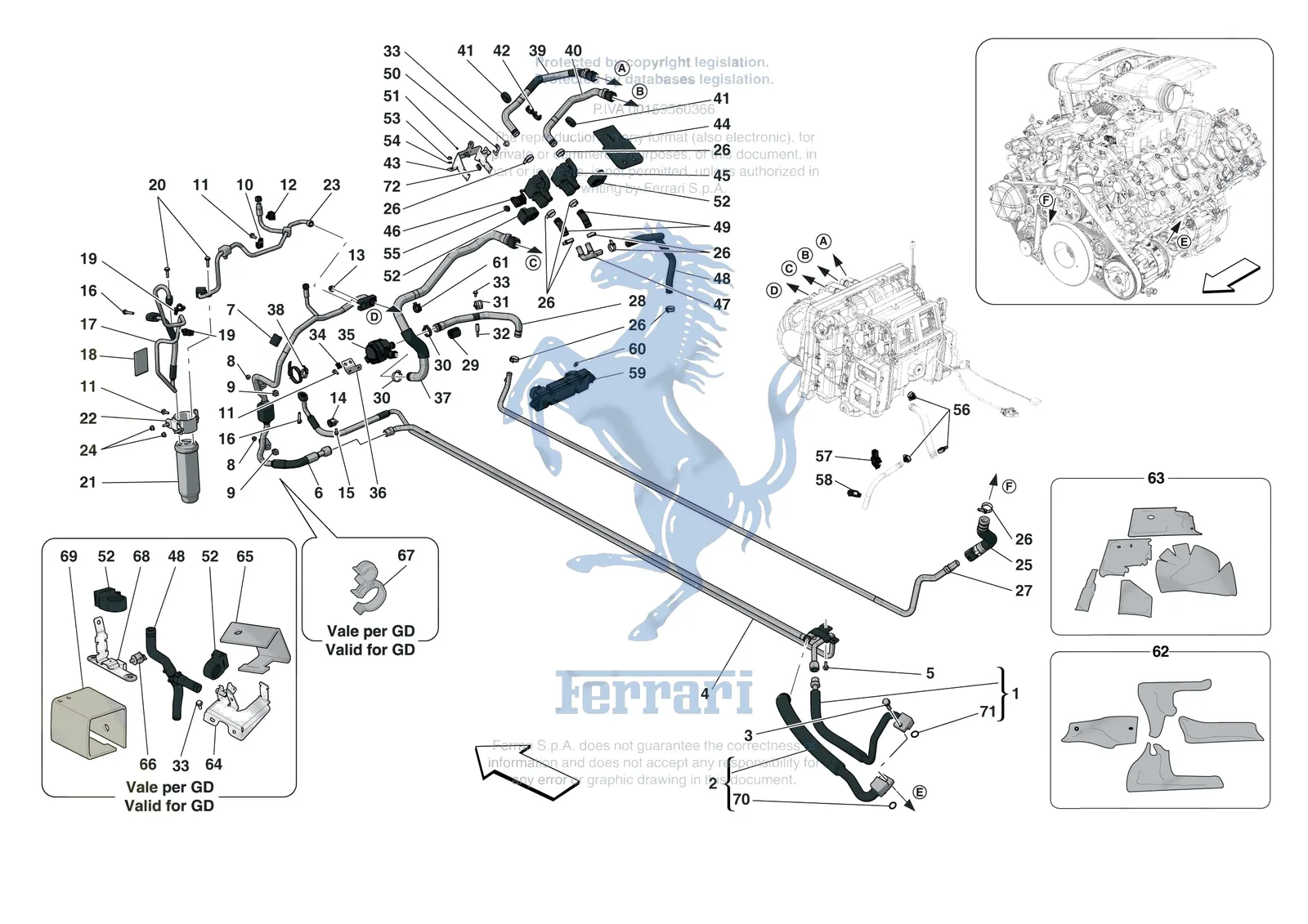 Ferrari 488 Pista [VEHICLE TRIM] - E.57.02 - AC SYSTEM - AIR CONDITIONER SYSTEM exploded diagram