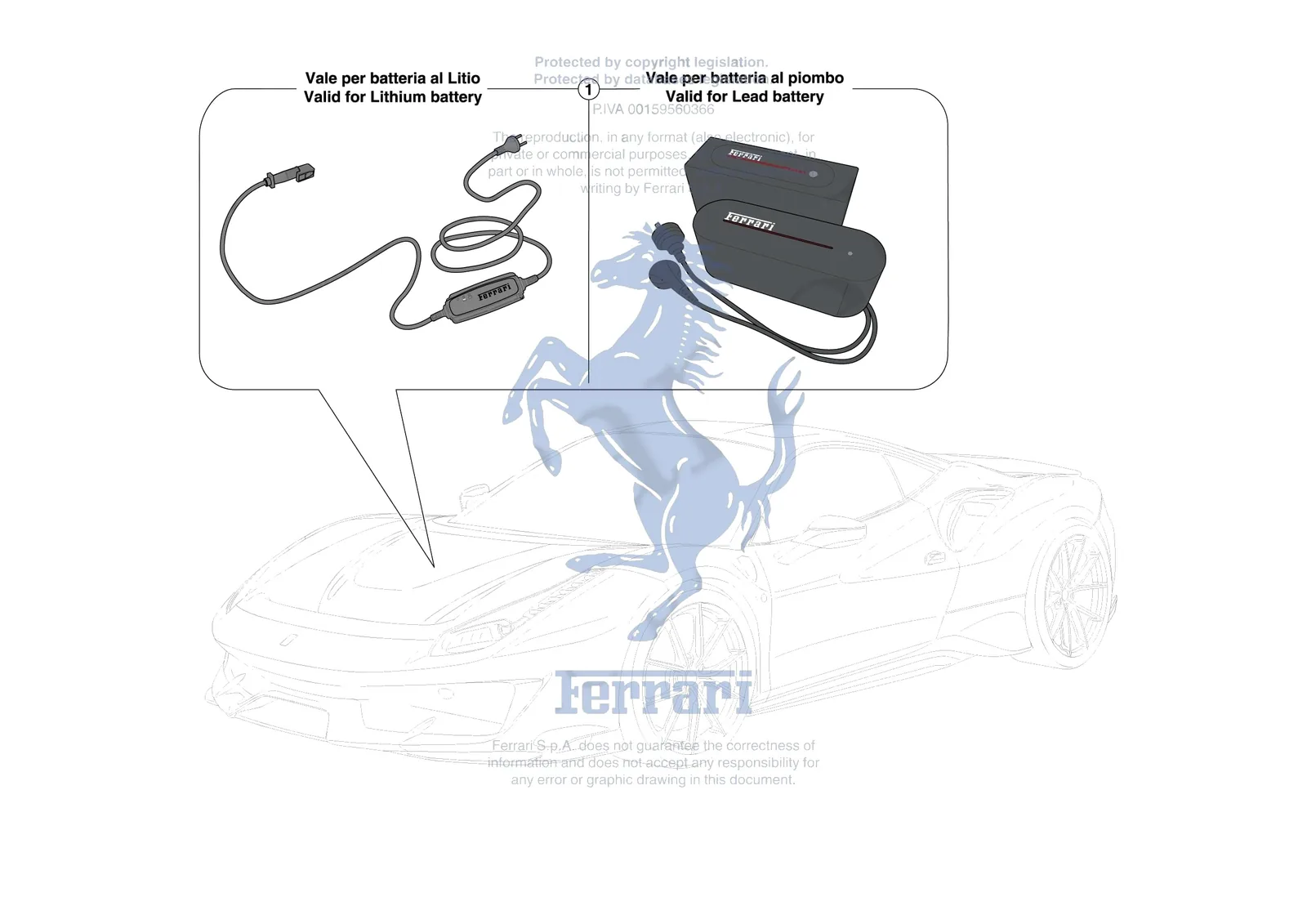 Ferrari 488 Pista [ELECTRICAL SYSTEM] - F.02 - BATTERY CHARGING SYSTEM exploded diagram
