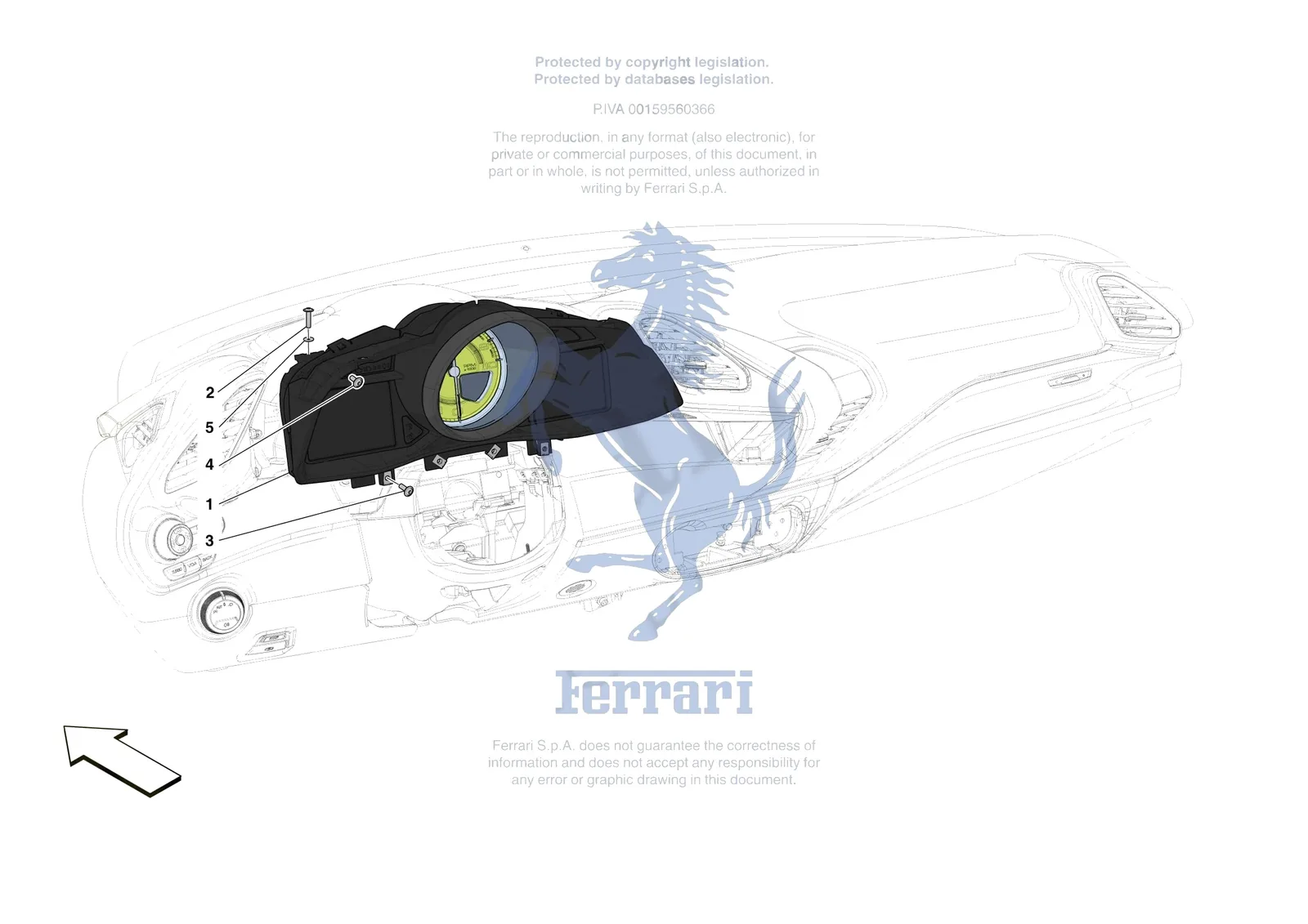 Ferrari 488 Pista [ELECTRICAL SYSTEM] - F.03 - INSTRUMENTATION exploded diagram