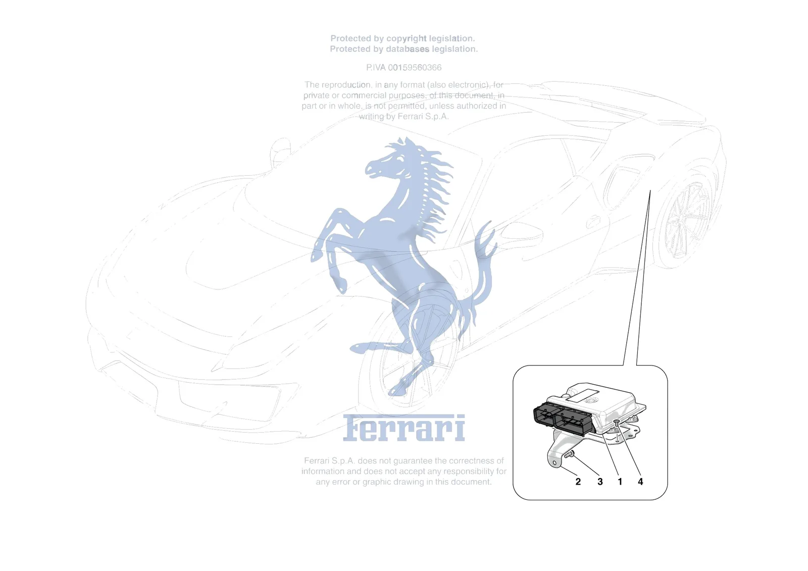 Ferrari 488 Pista [ELECTRICAL SYSTEM] - F.12 - DCT GEARBOX SYSTEM exploded diagram