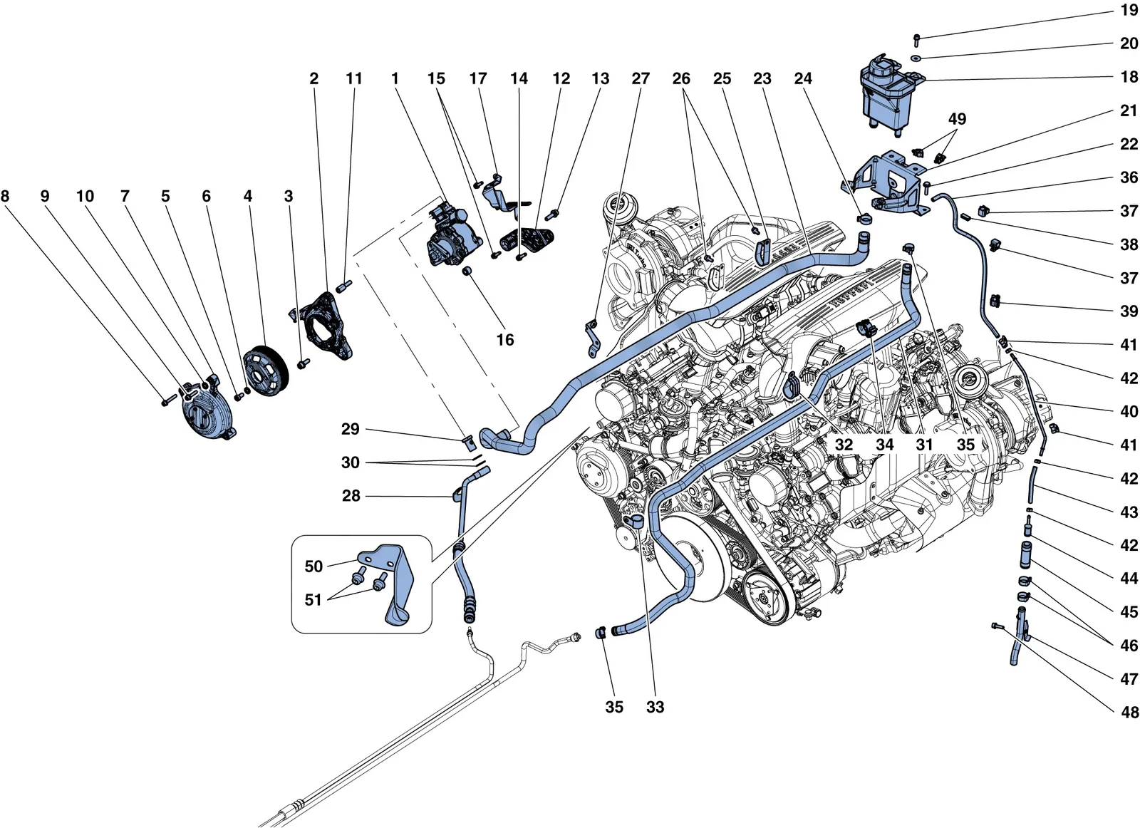 Power Steering Pump And Reservoir