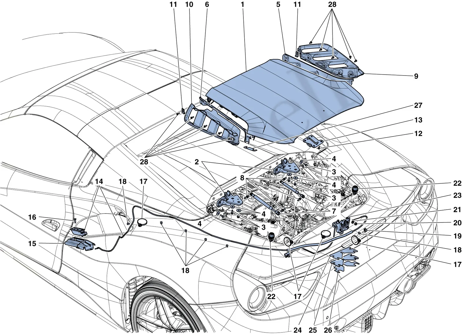 Engine Compartment Lid And Release Mechanism