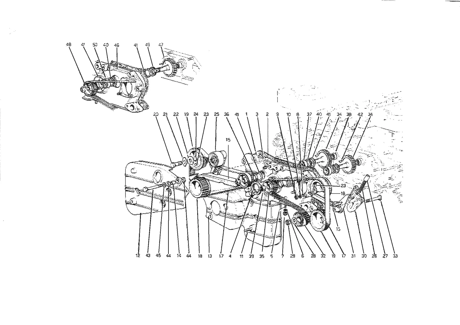 Ferrari 512 BB (Carburetor) Timing System - Controls (1978 Revision) exploded diagram