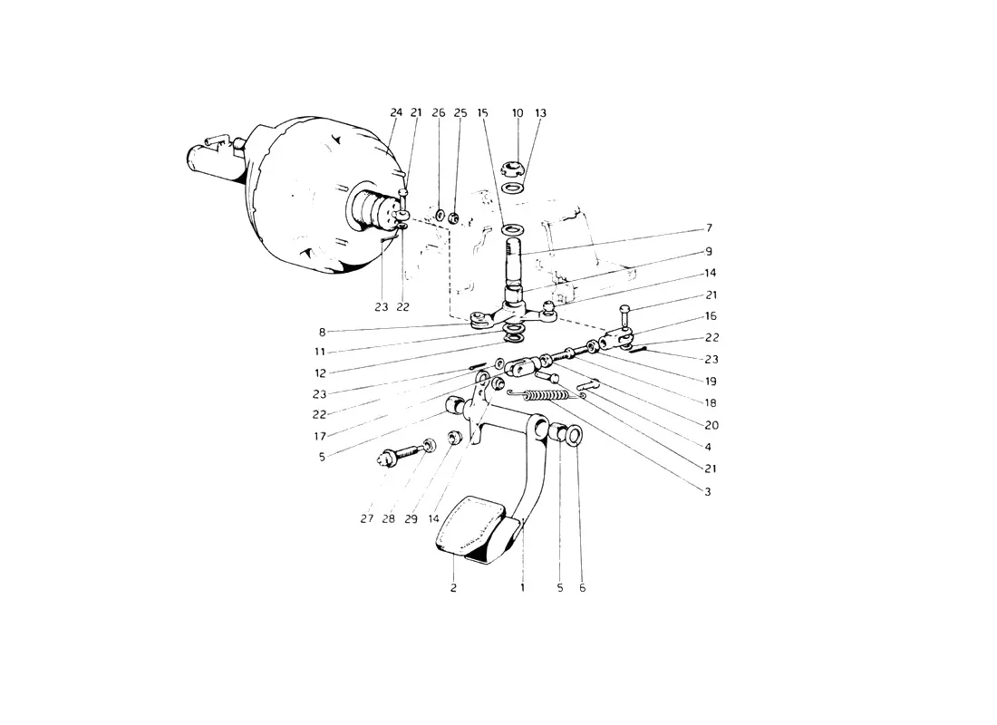 Ferrari 512 BB (Carburetor) Brake Hydraulic System (For RHD Version) exploded diagram