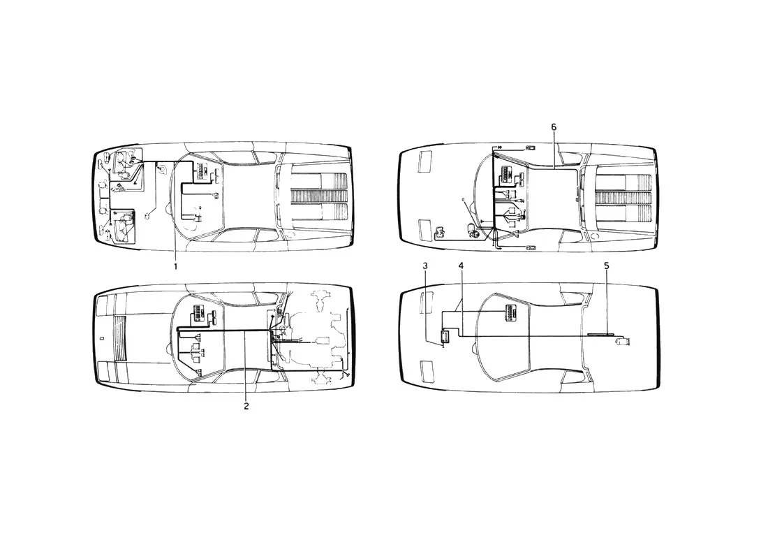 Ferrari 512 BB (Carburetor) Electrical System exploded diagram