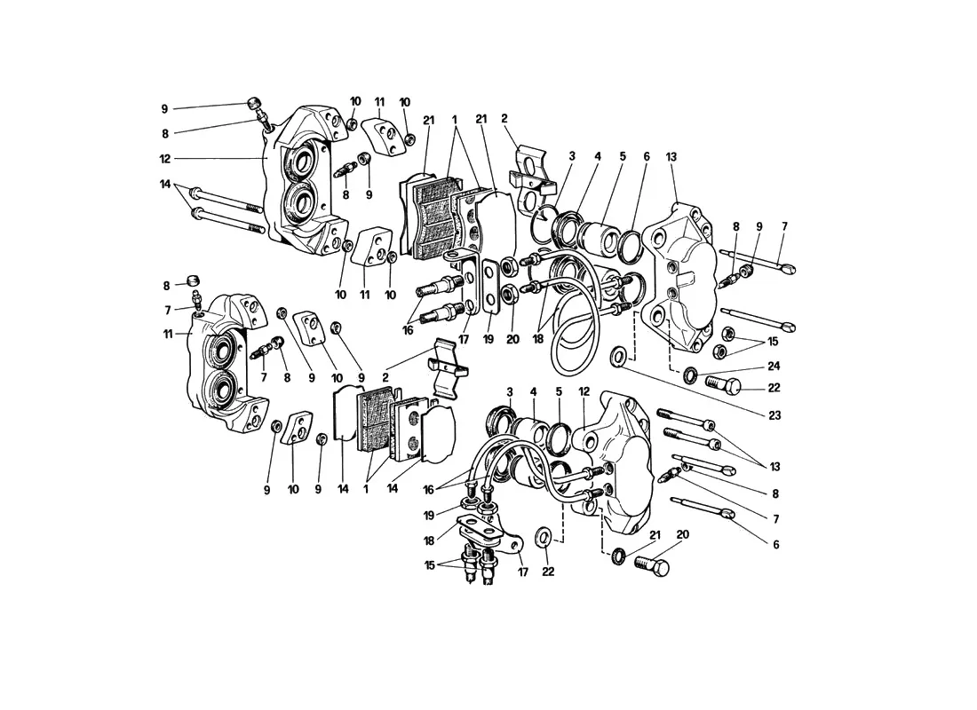 Brake Calipers For Front And Rear