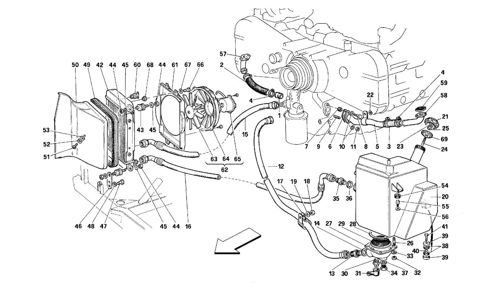 Ferrari 512 TR Lubrication exploded diagram
