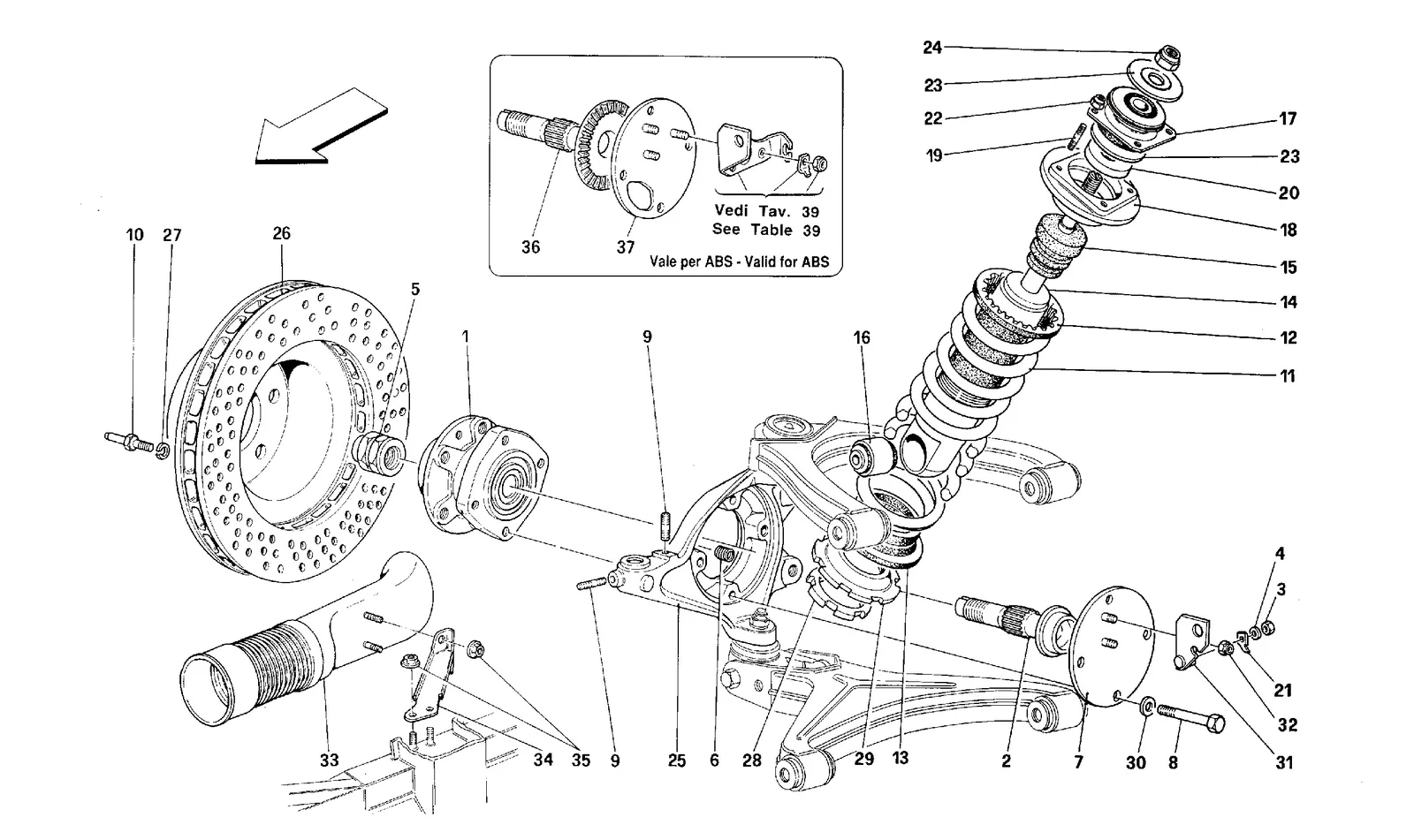 Front Suspension - Shock Absorber And Brake Disc