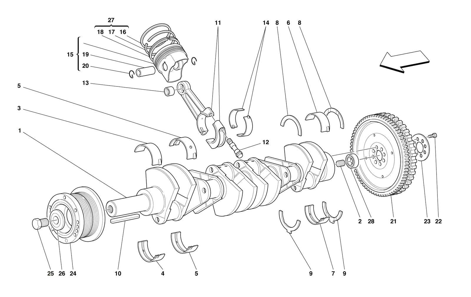 Driving Shaft - Connecting Rods And Pistons