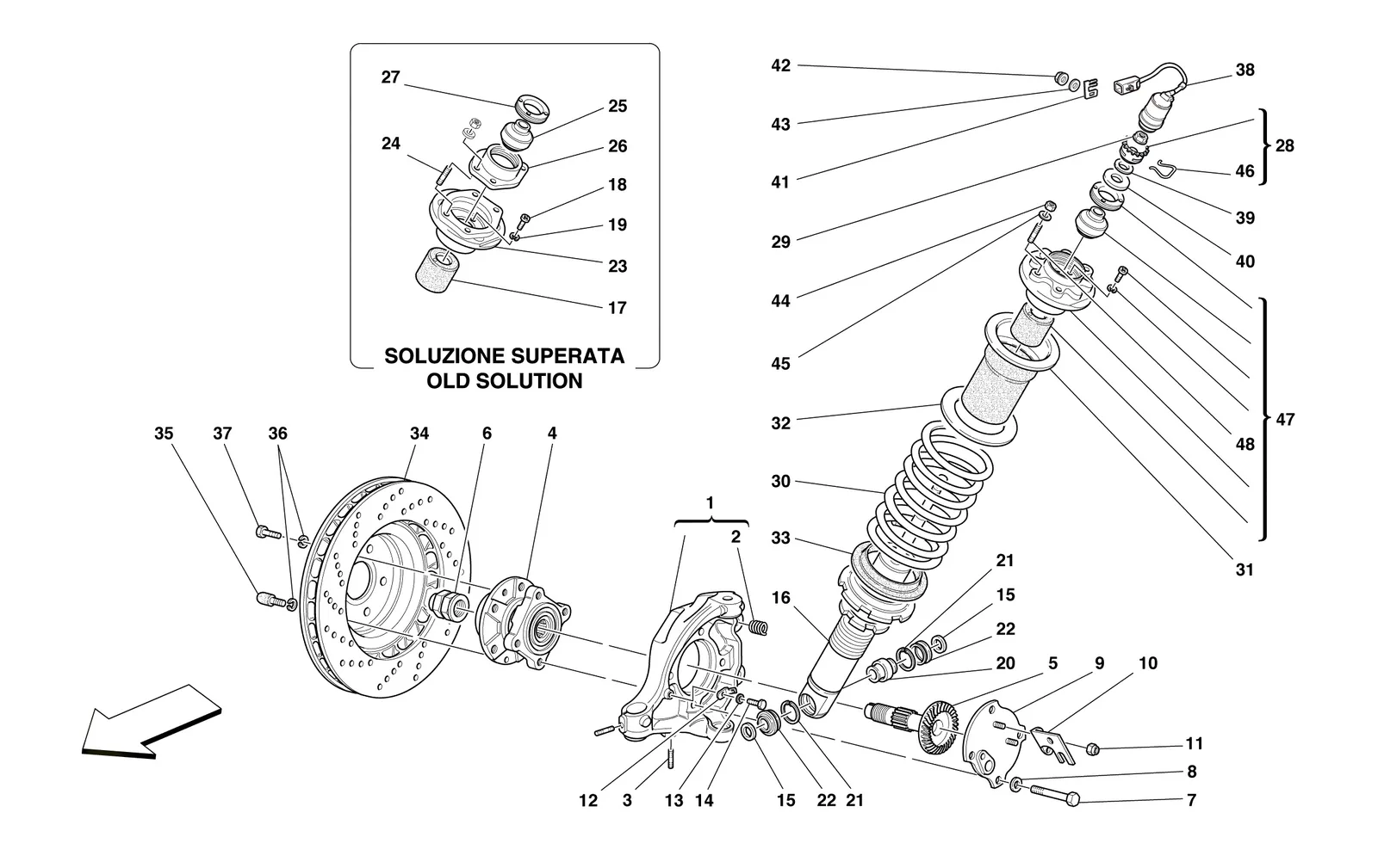 Front Suspension - Shock Absorber And Brake Disc