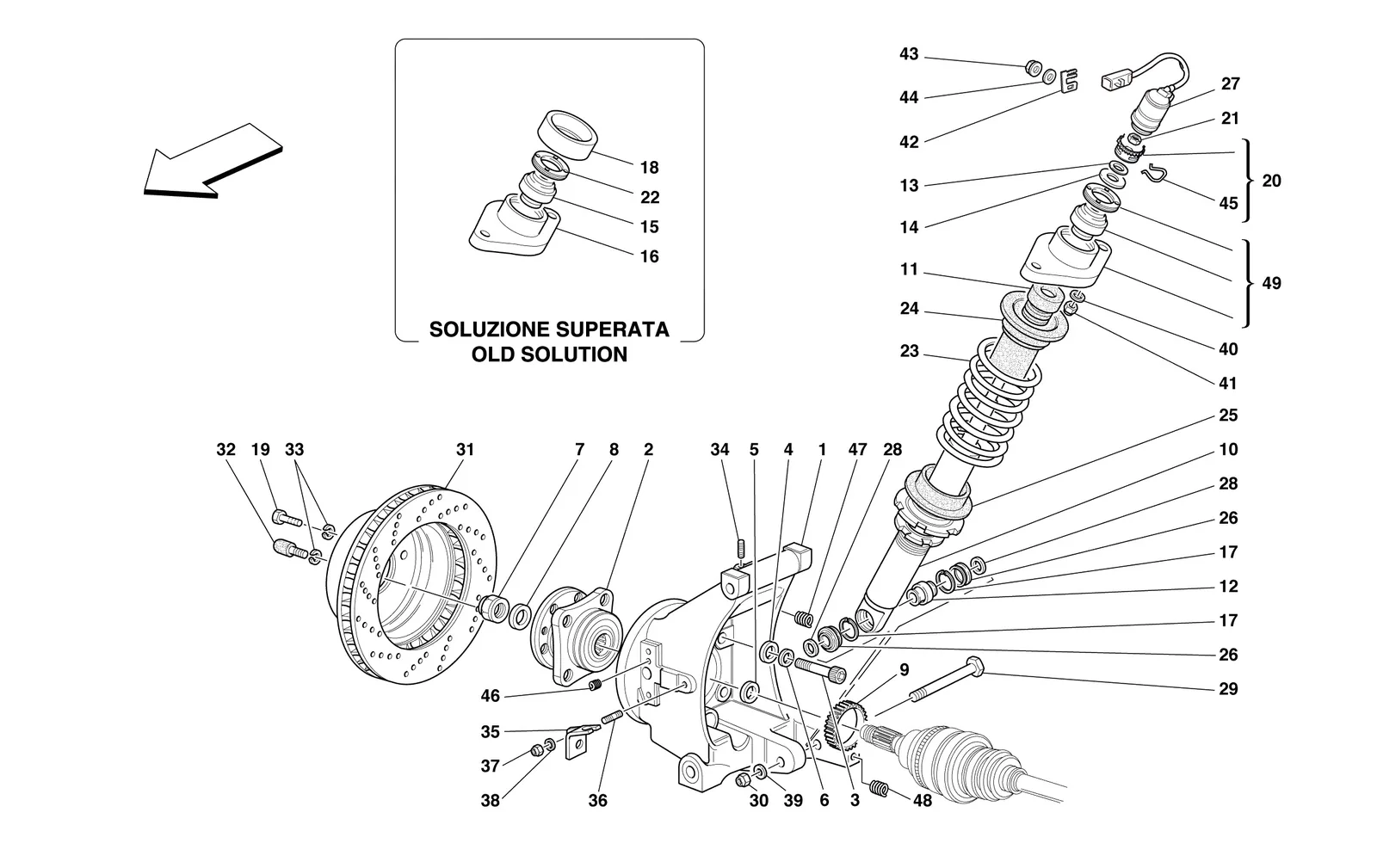 Rear Suspension - Shock Absorber And Brake Disc