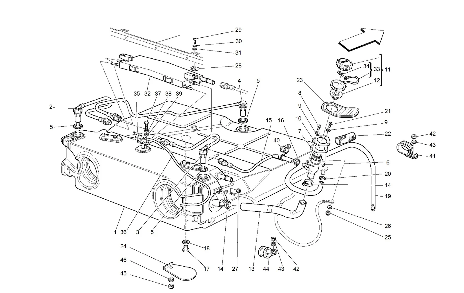 Fuel Tank - Union And Piping -Valid For Usa And Cdn-