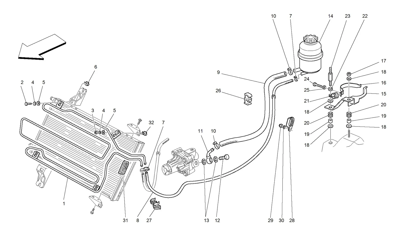 Oil Tank For Servosteering And Serpentine