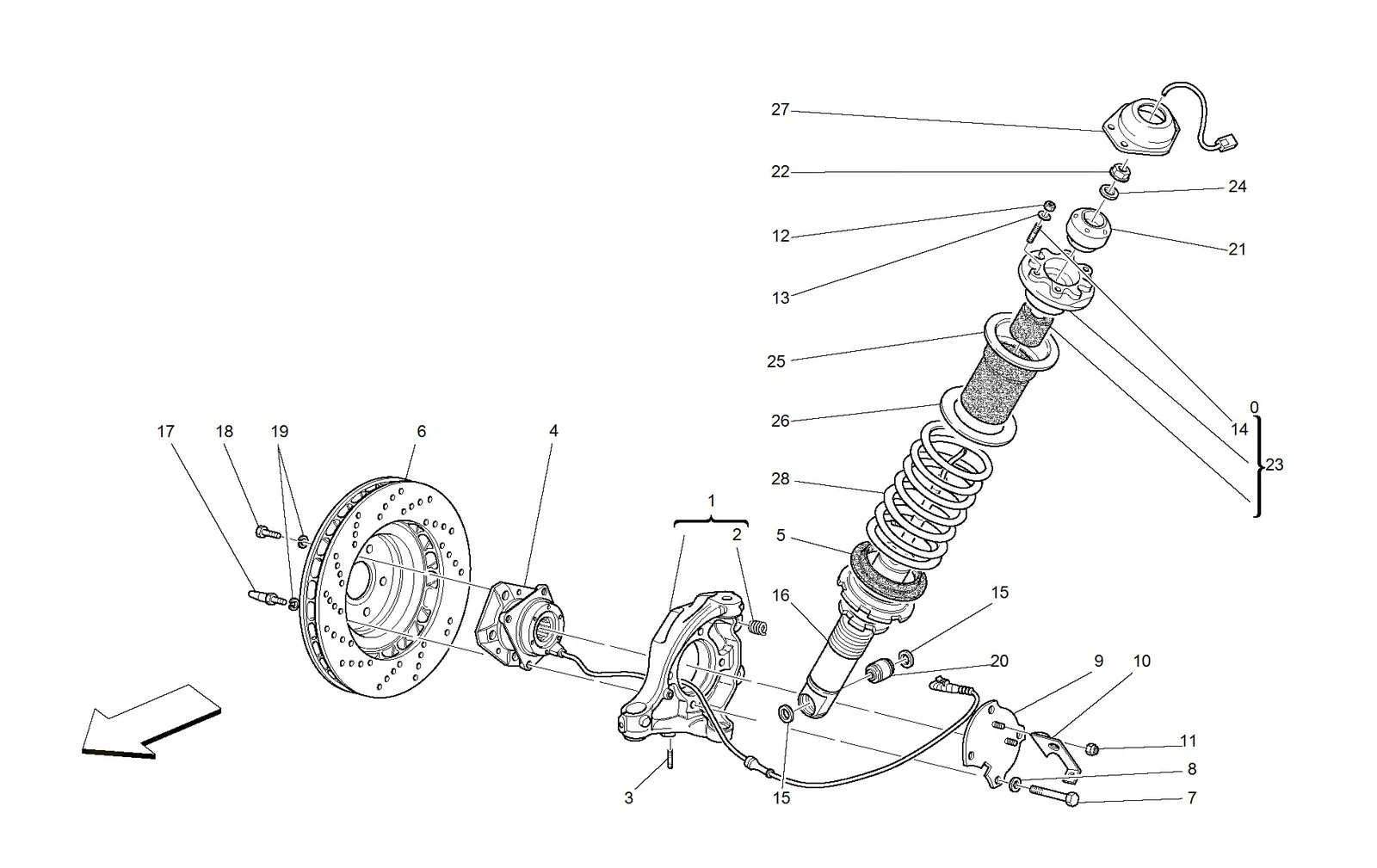 Front Suspension - Shock Absorber And Brake Disc