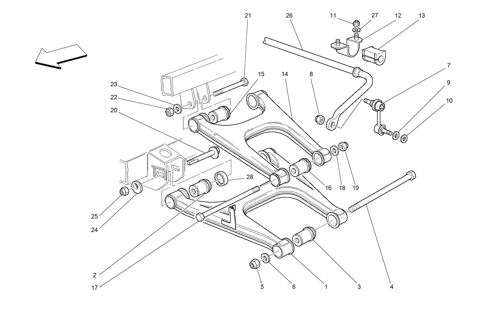 Rear Suspension - Wishbones And Stabilizer Bar