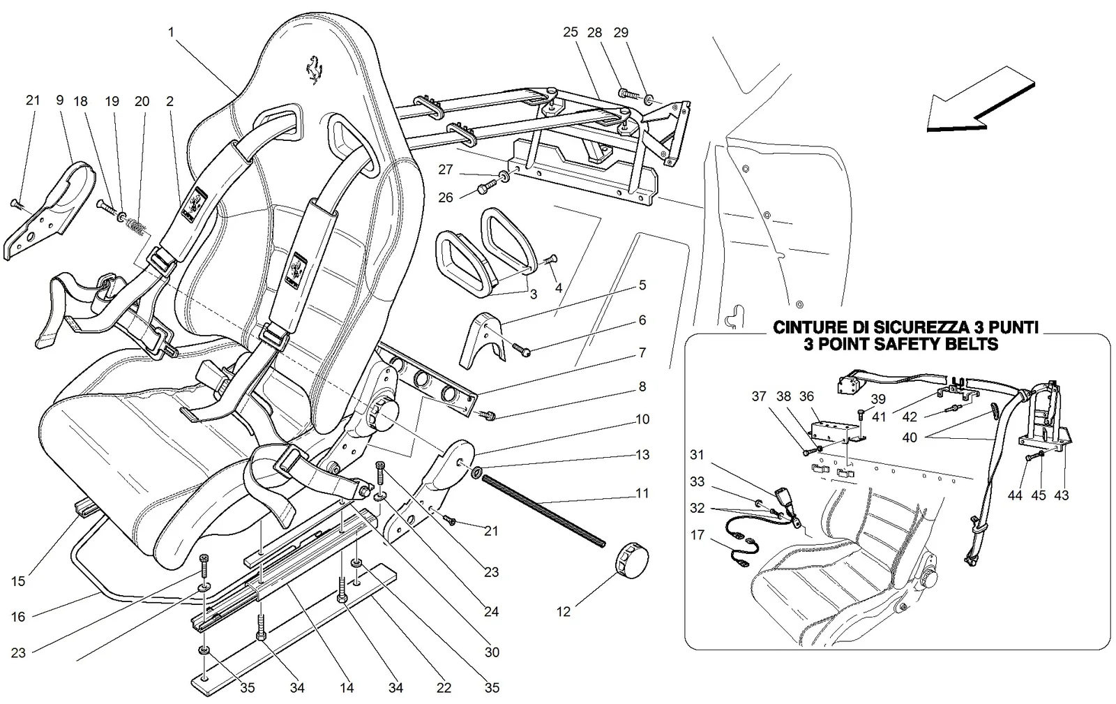Racing Seat-4 Point Belts