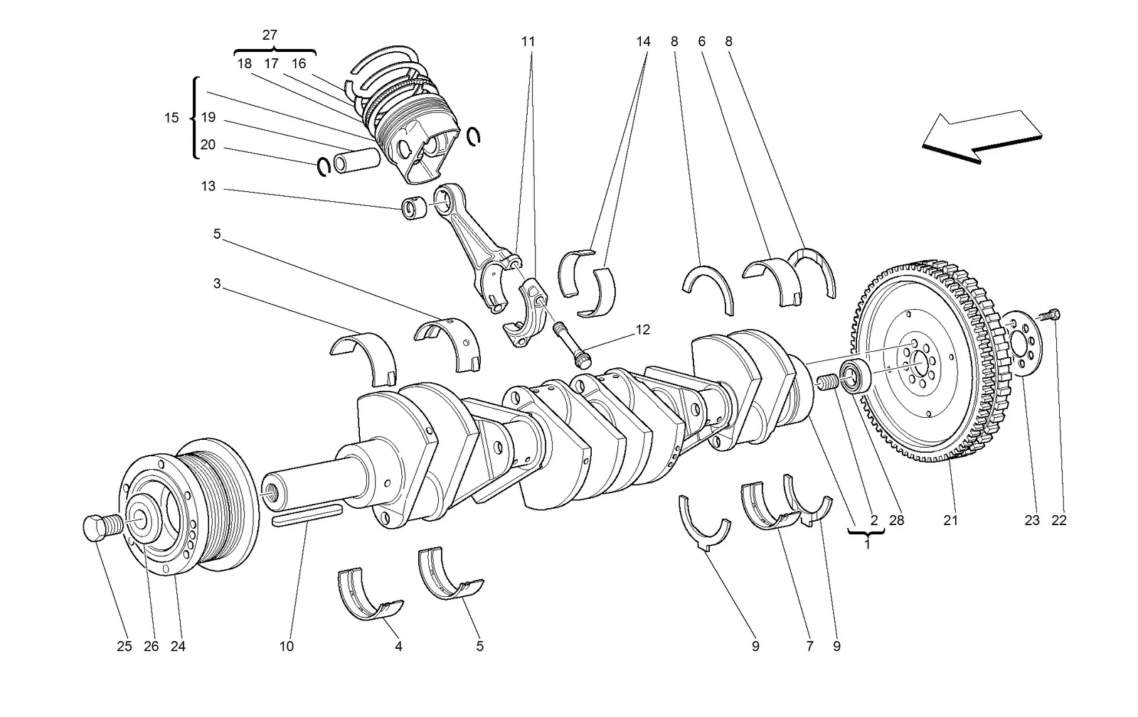 Driving Shaft - Connecting Rods And Pistons