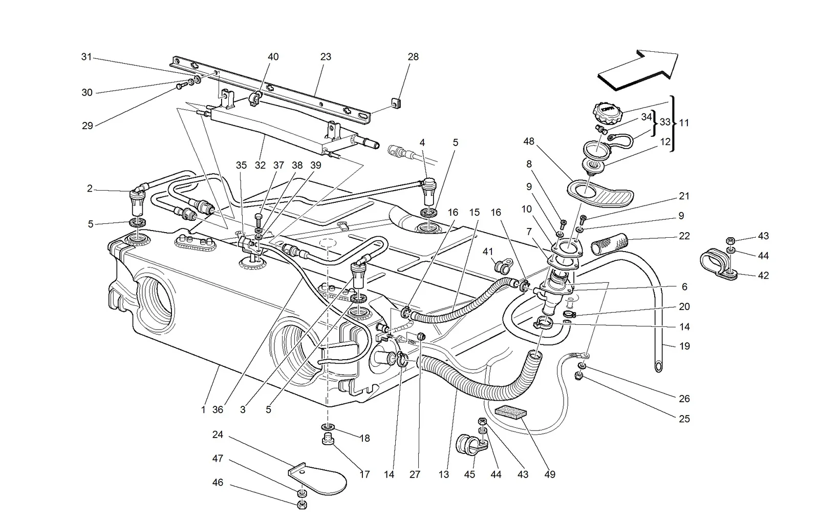 Fuel Tank - Union And Piping -Not For Usa And Cdn-