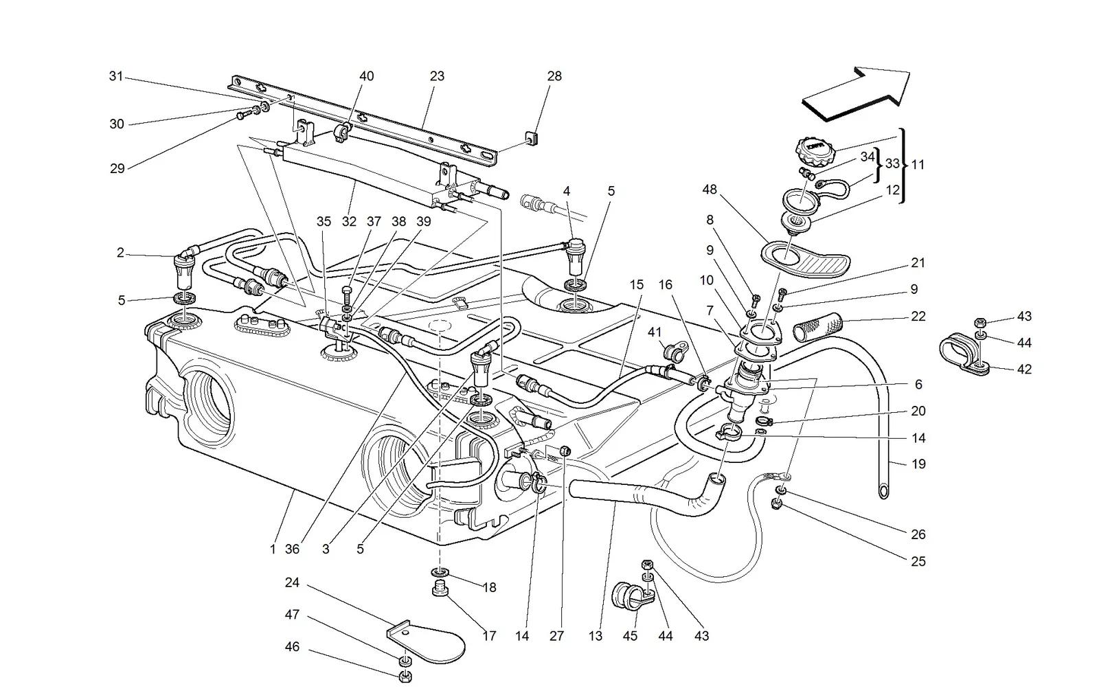 Fuel Tank - Union And Piping -Valid For Usa And Cdn-