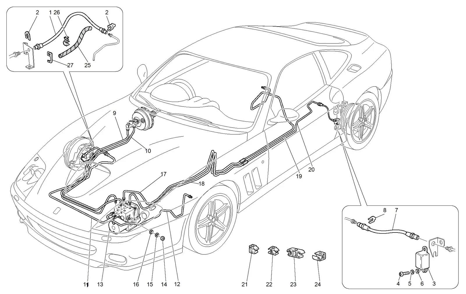 Ferrari 575M Maranello Brake System -Valid For Gd- exploded diagram