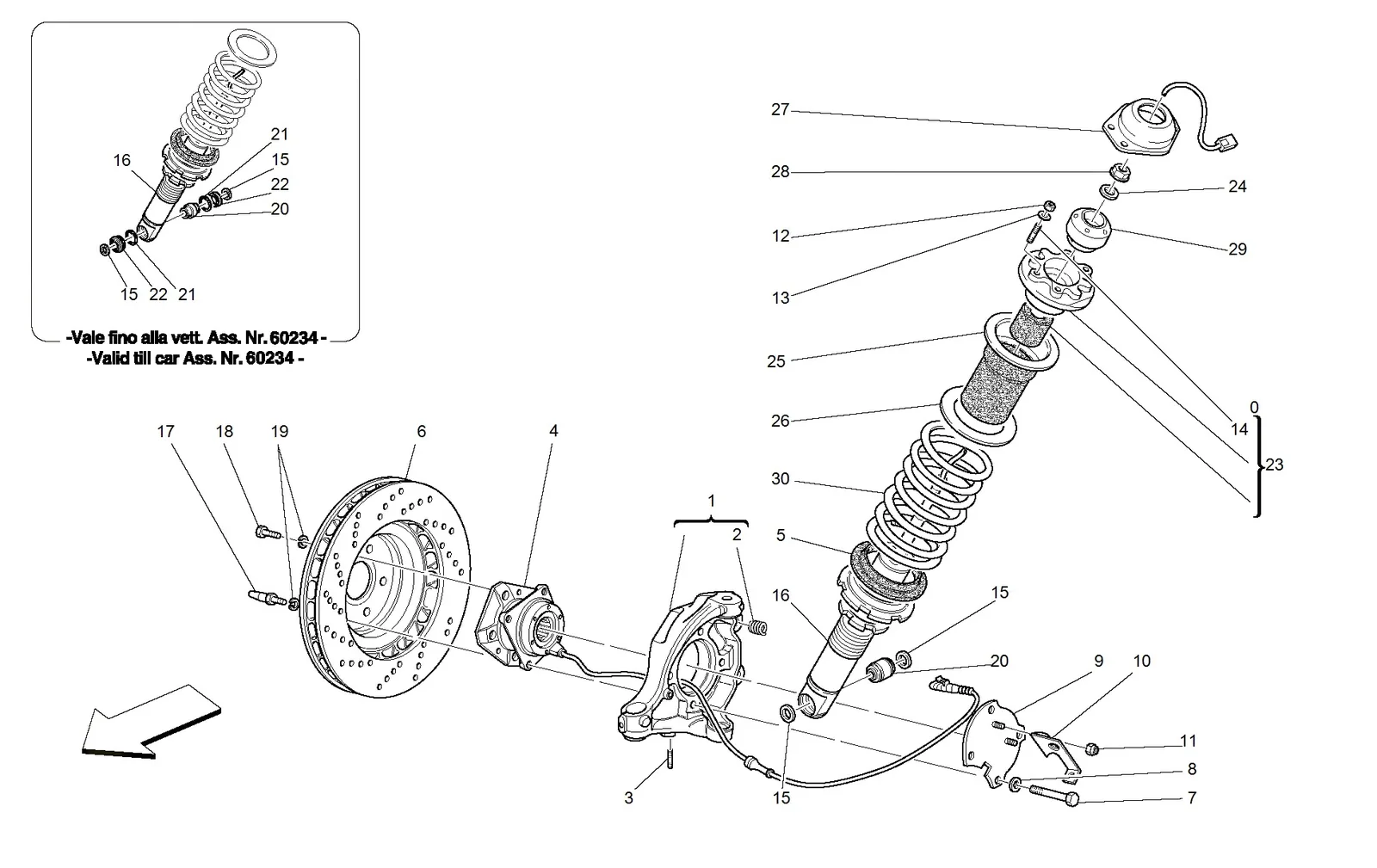 Front Suspension - Shock Absorber And Brake Disc