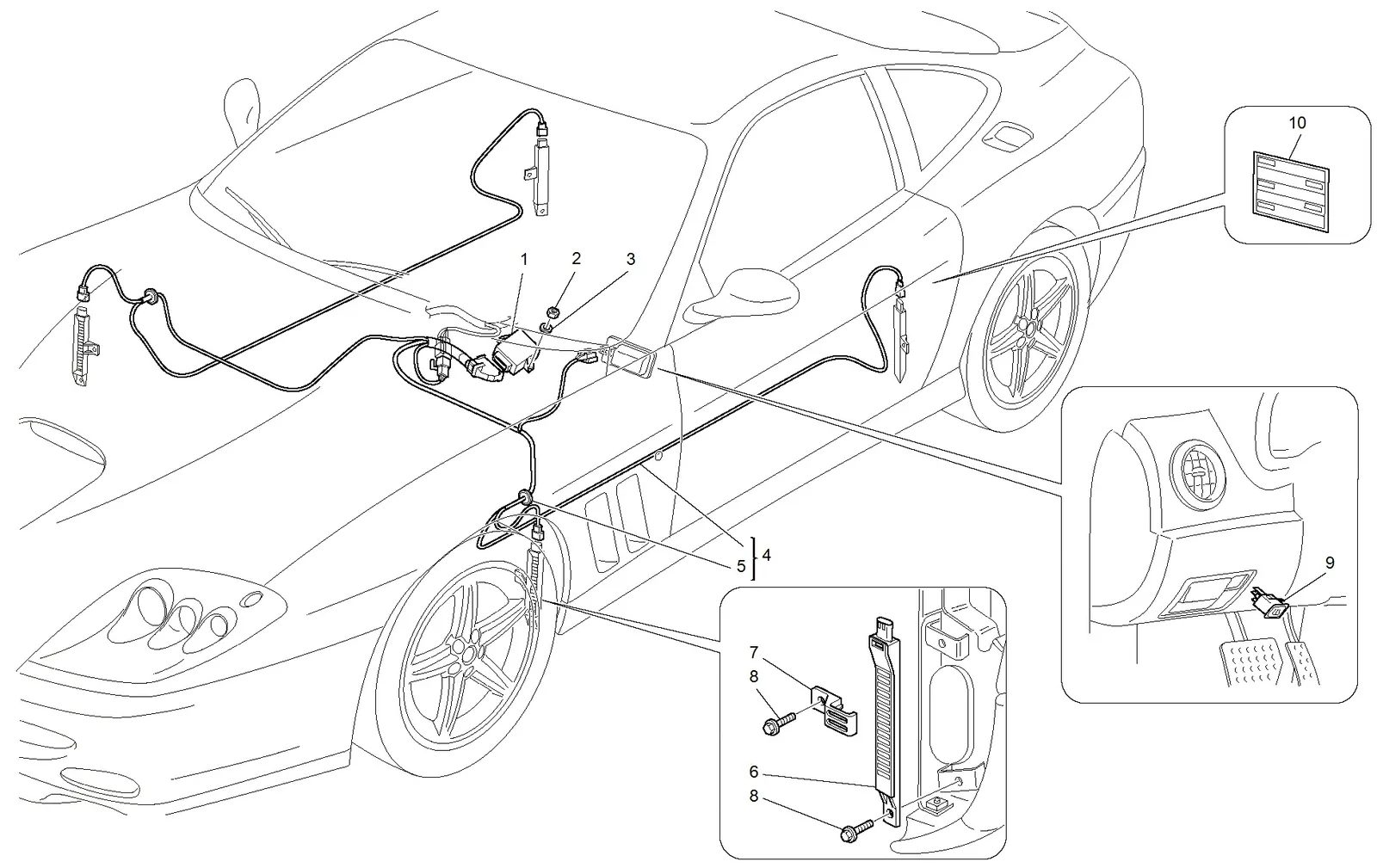 Ferrari 575M Maranello Tyres Pressure Control System -Not For J- exploded diagram