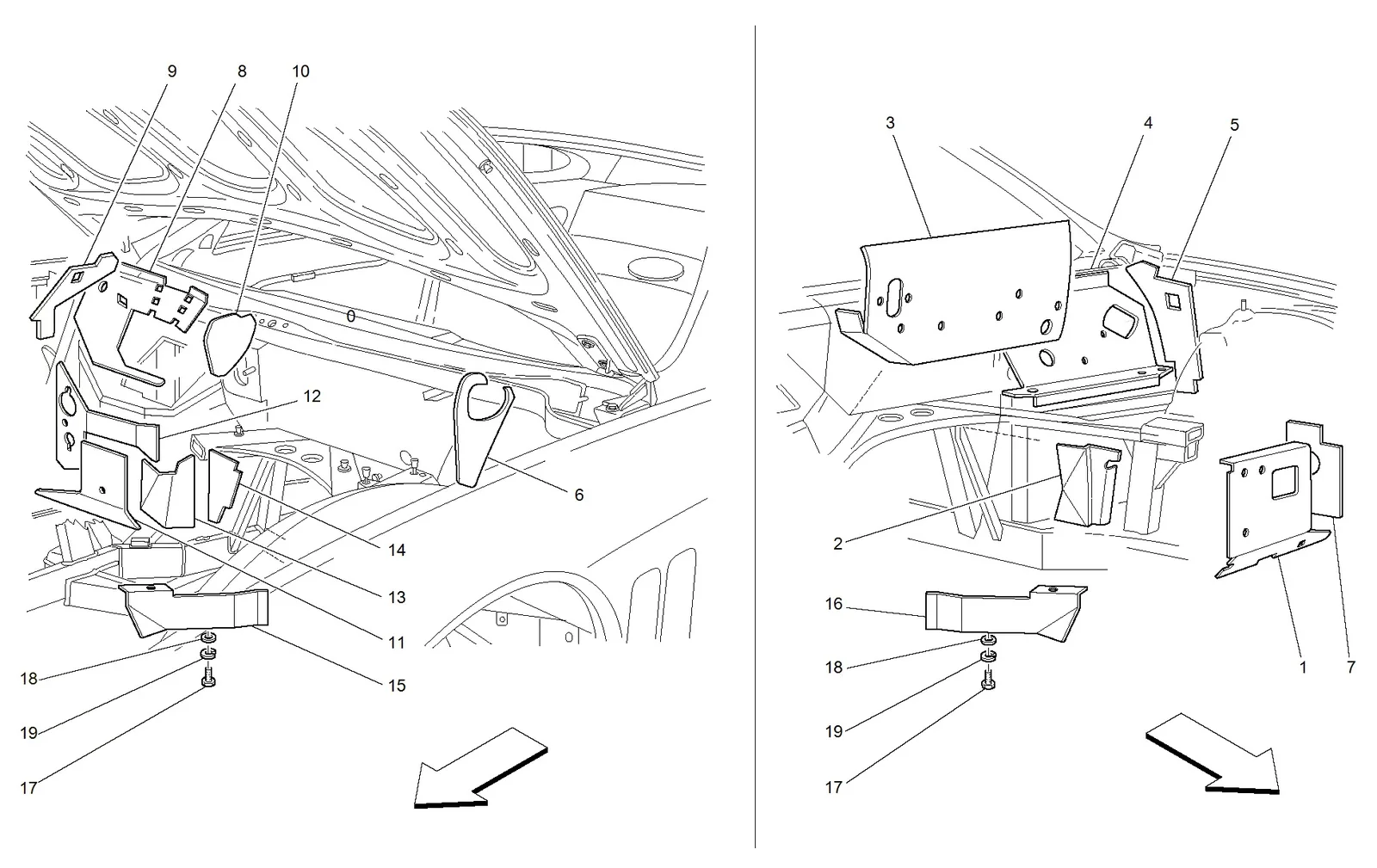 Ferrari 575M Maranello Engine Compartment Fire-Proof Insulations -Valid For Gd- exploded diagram