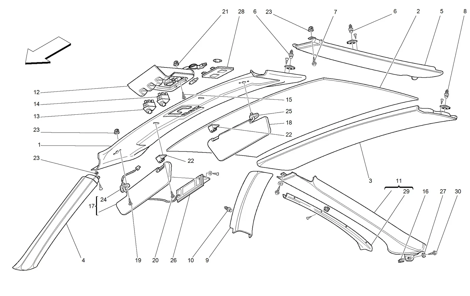 Roof Panel Upholstery And Accessories