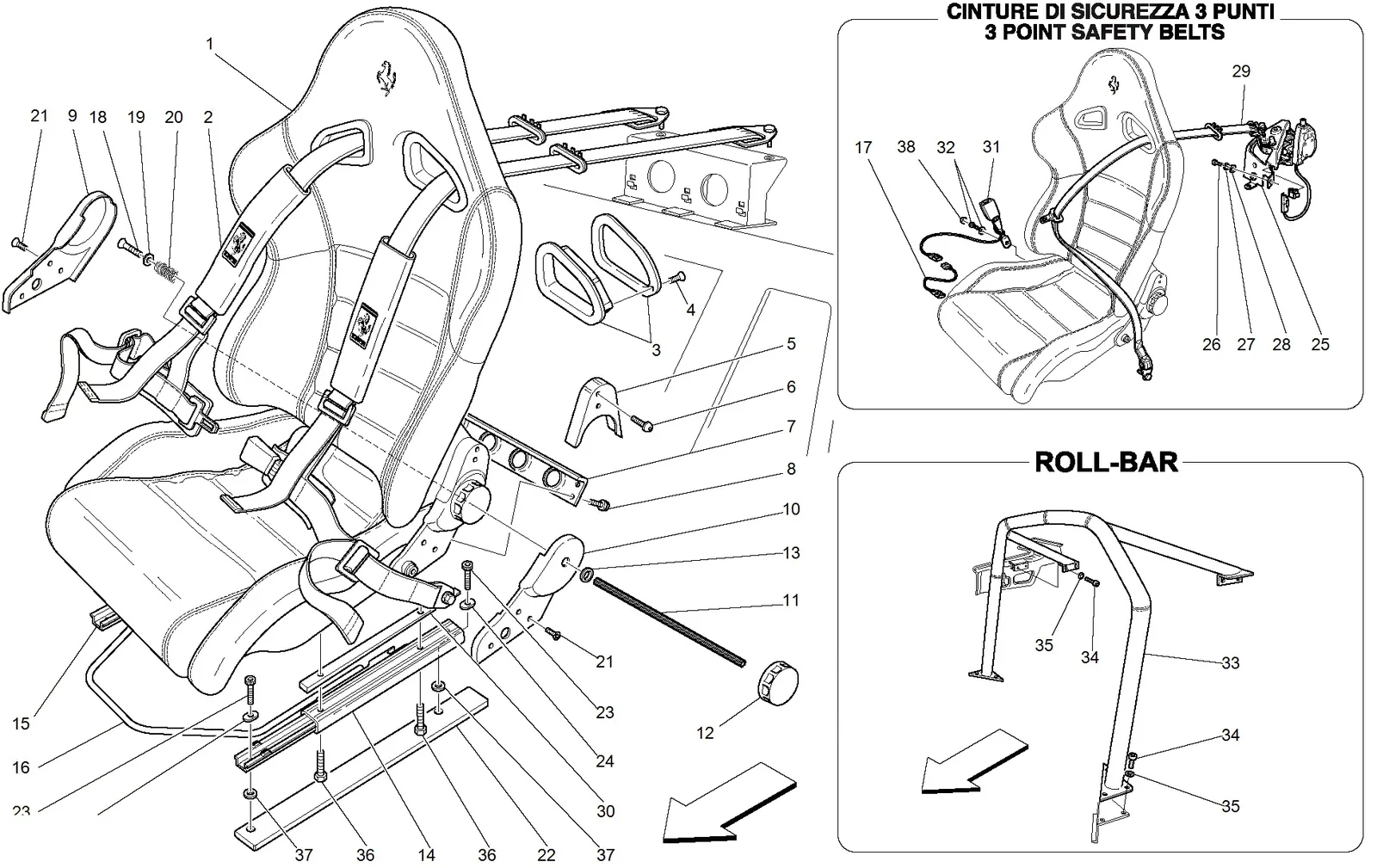 Sport Seat-4 Point Belts-Roll Bar