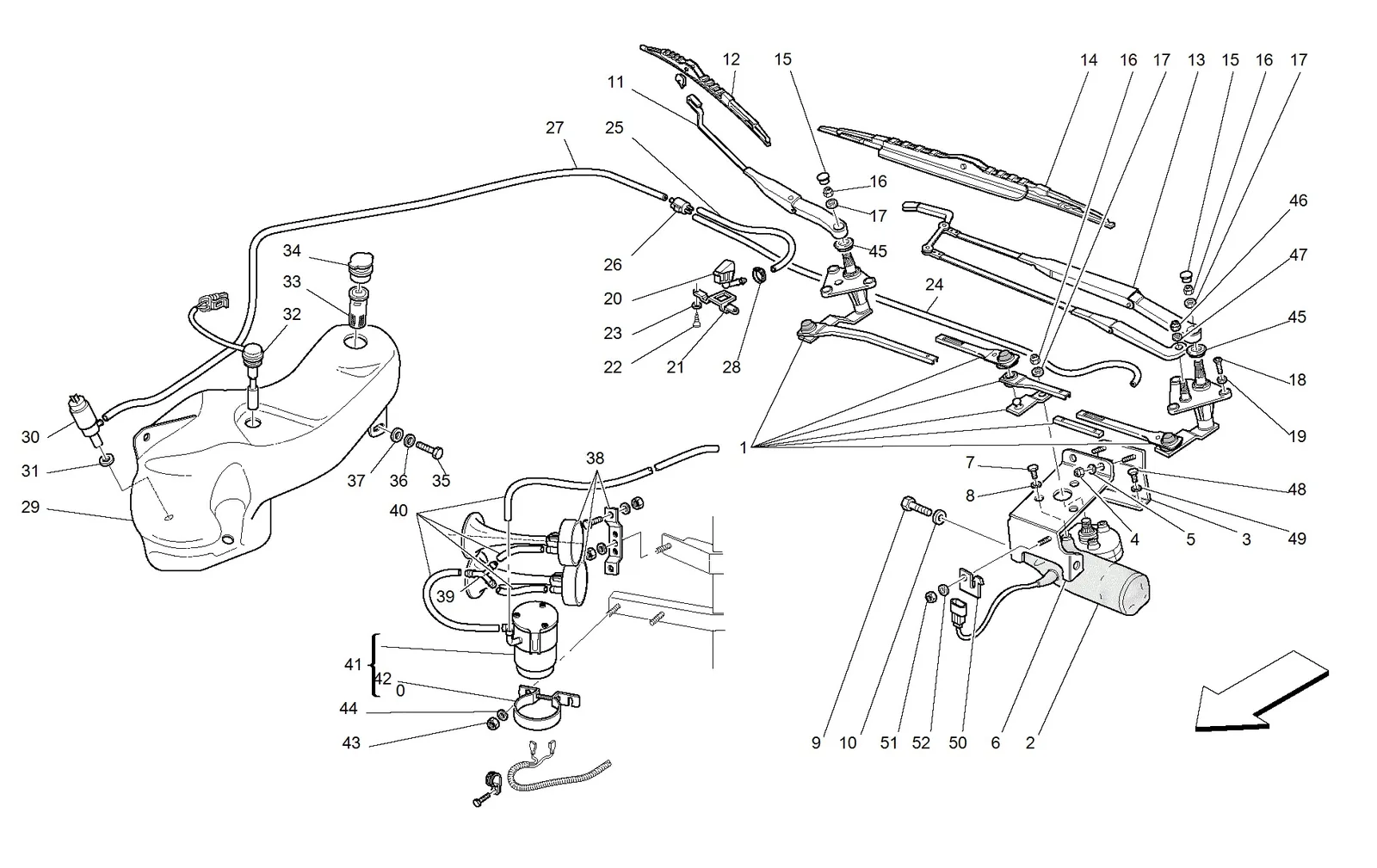 Windscreen Wiper, Windscreen Washer And Horns