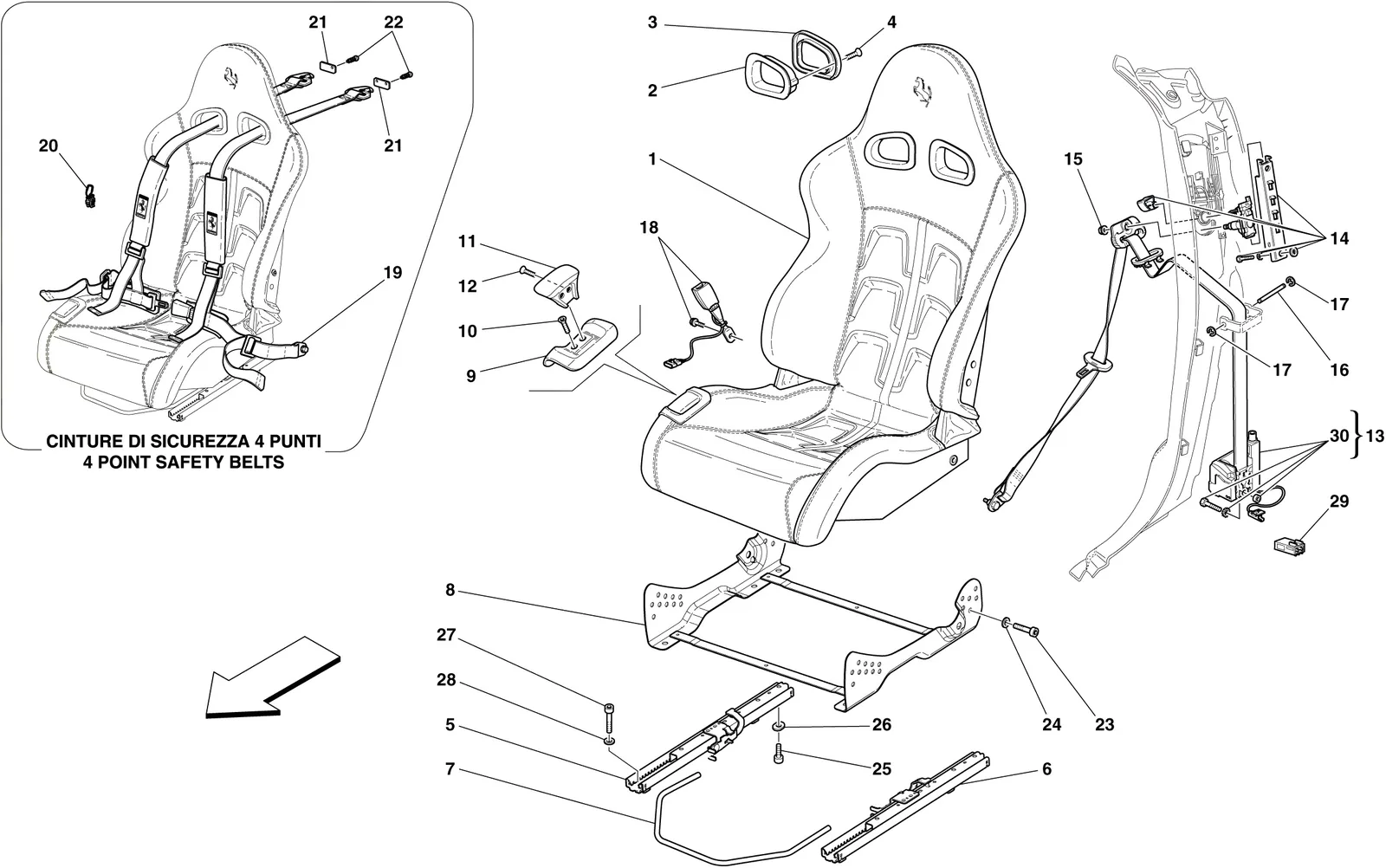 Front Racing Seat - Rails And Mechanism -Not For Usa And Cdn-