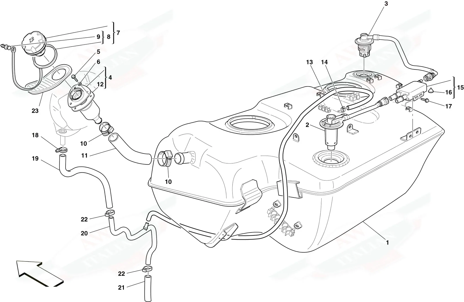 Fuel Tank - Filler Neck And Pipes