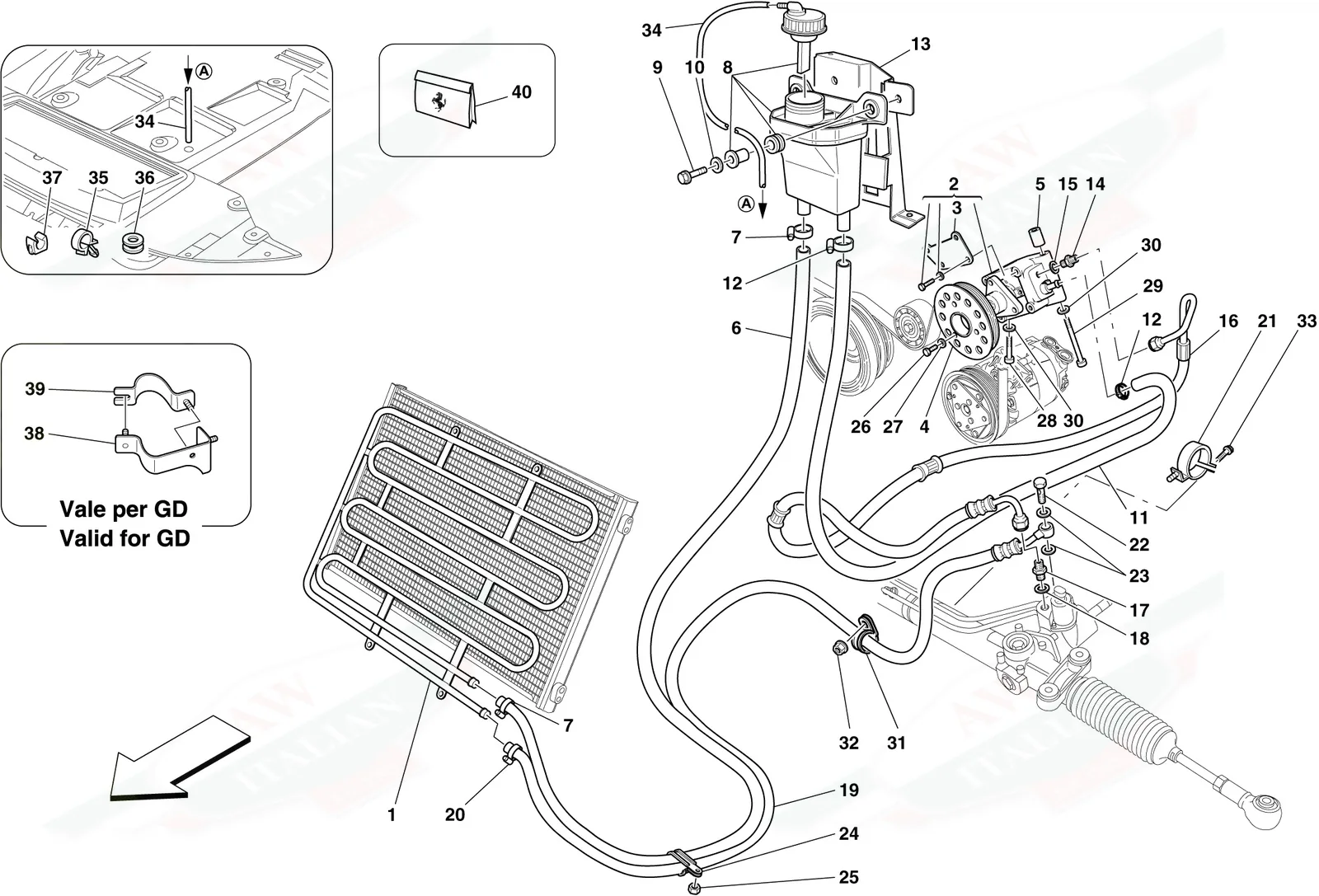 Hydraulic Fluid Reservoir, Pump And Coil For Power Steering System