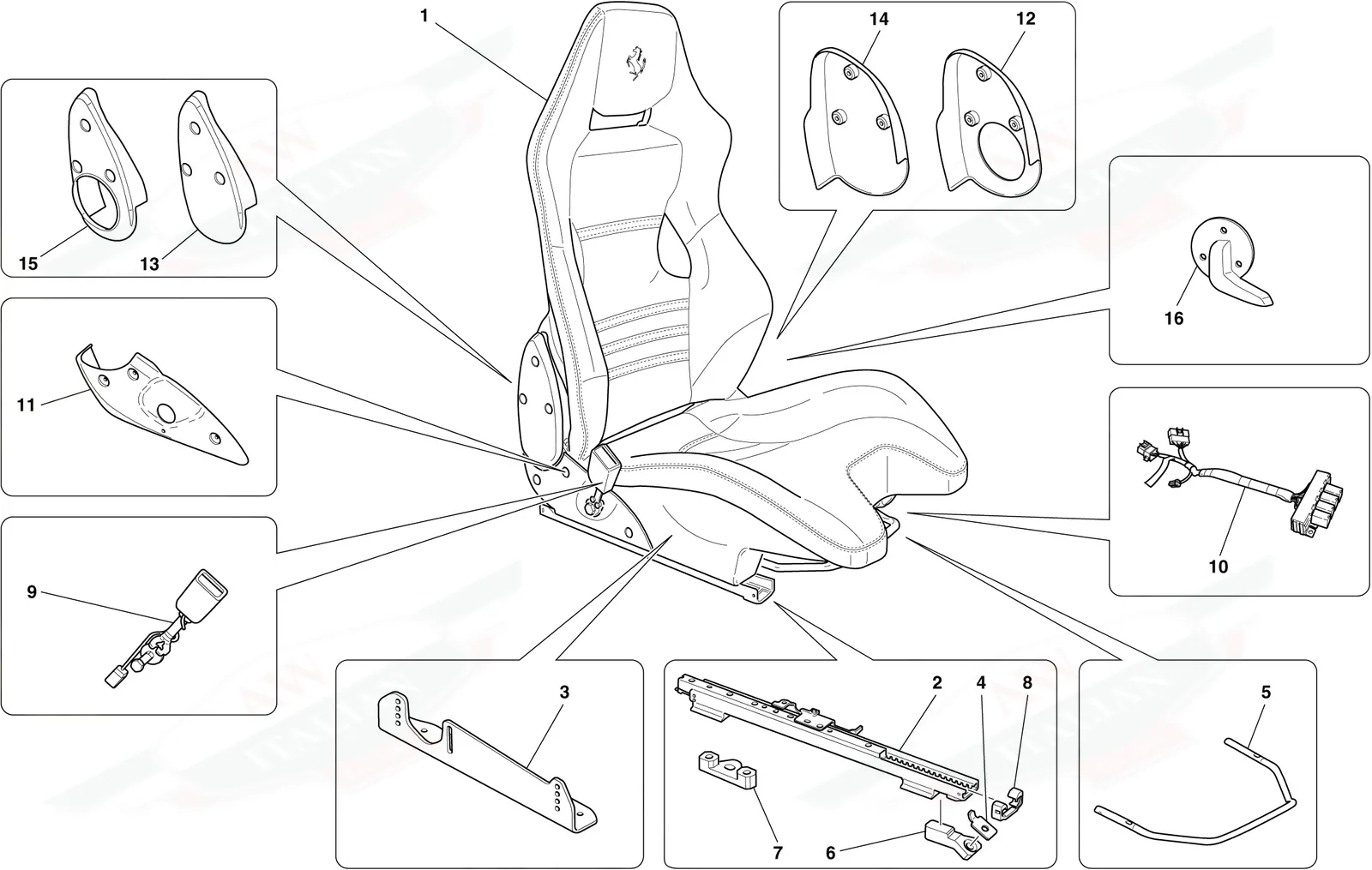 Front Racing Seat - Rails And Mechanism -Not For Usa And Cdn-