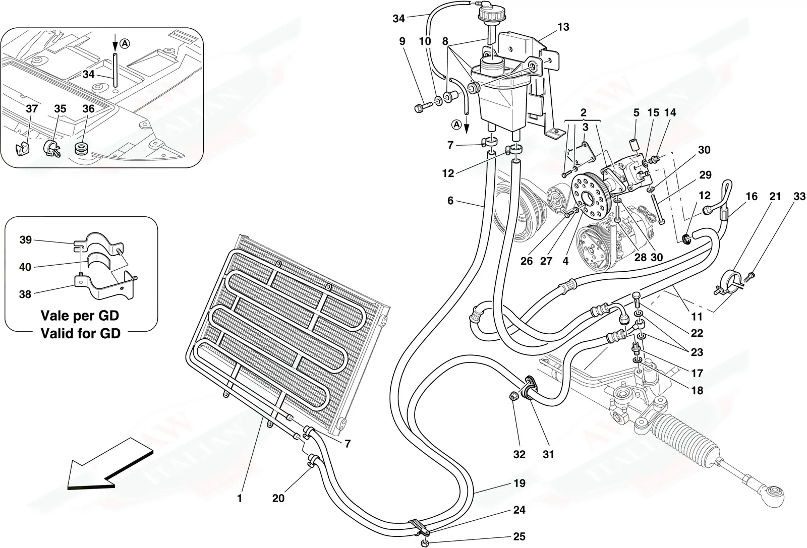 Hydraulic Fluid Reservoir, Pump And Coil For Power Steering System