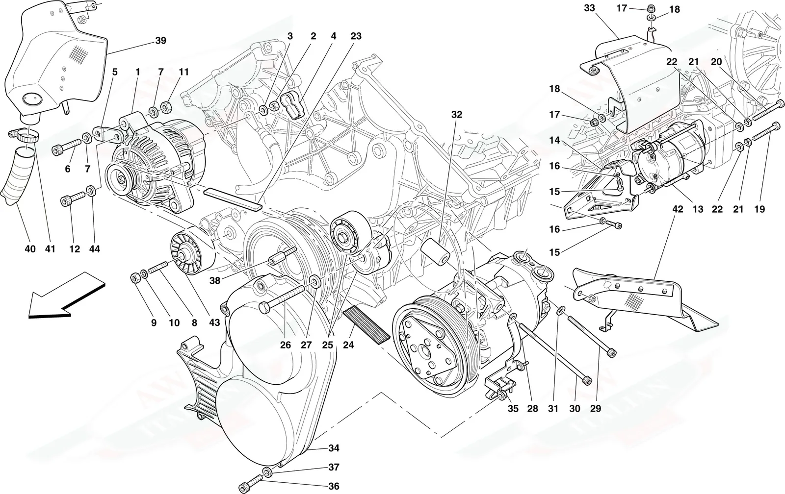 Alternator, Starter Motor And Ac Compressor