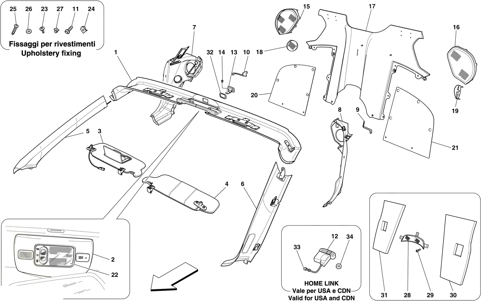 Windscreen Rim And Rear Passenger Compartment Trim