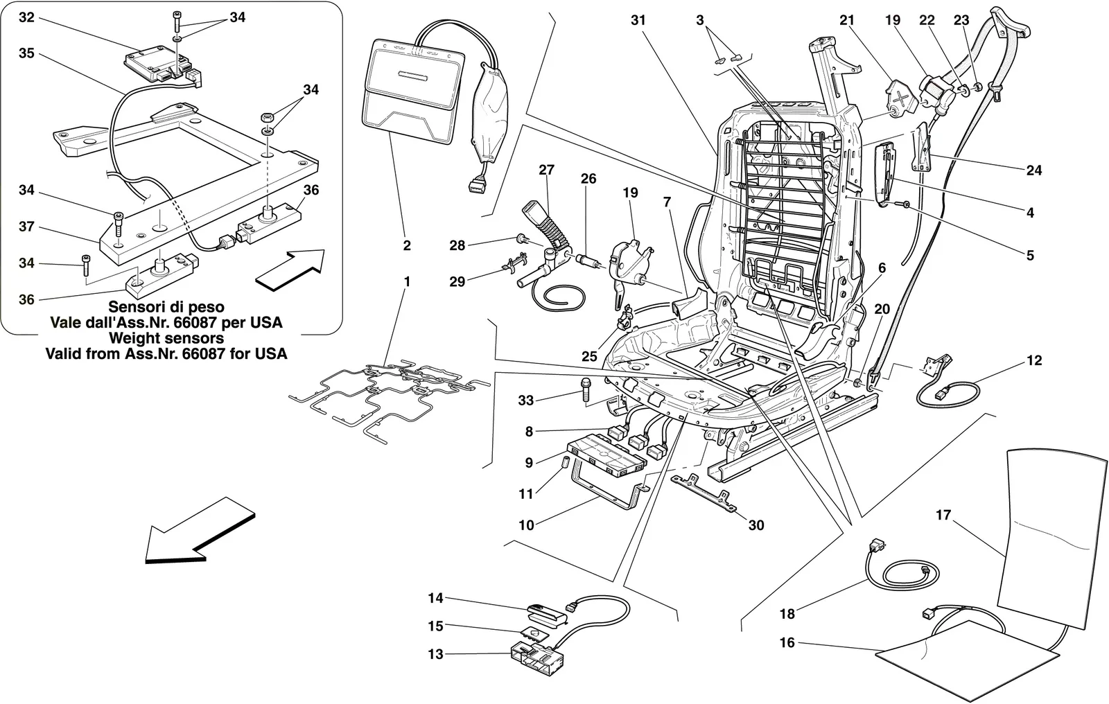 Electric Front Seat - Seat Belts And Devices