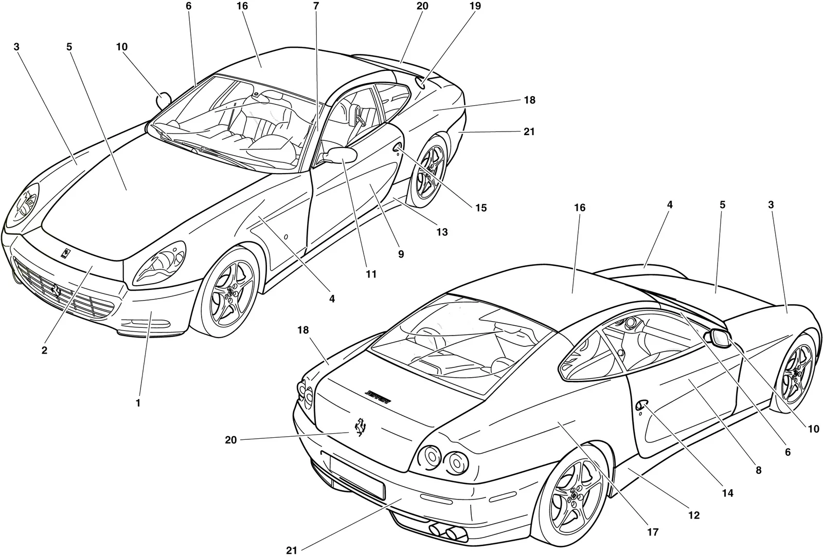 Ferrari 612 Scaglietti PAINTING -Applicable for S.T. Schedule only- exploded diagram