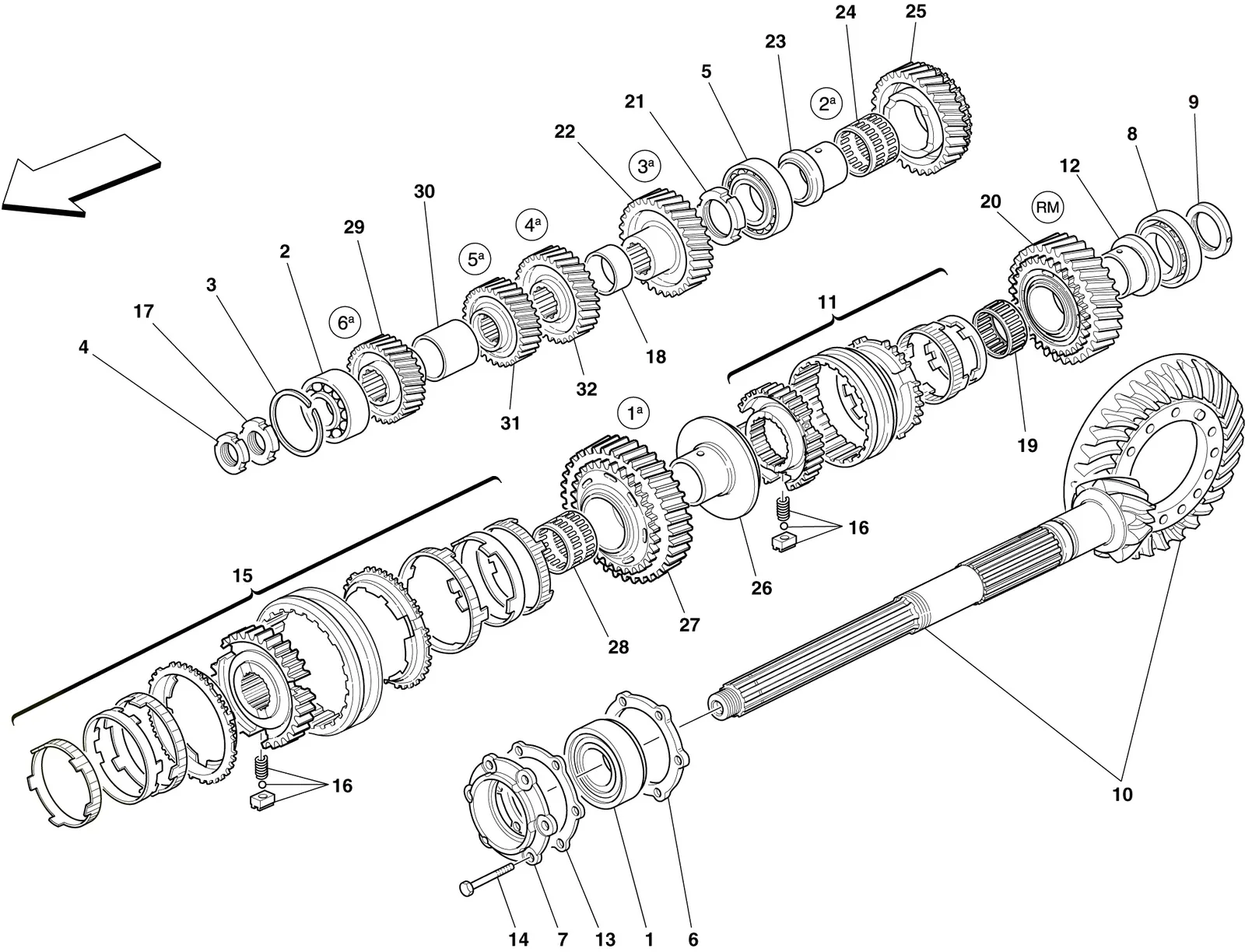 Secondary Gearbox Shaft Gears
