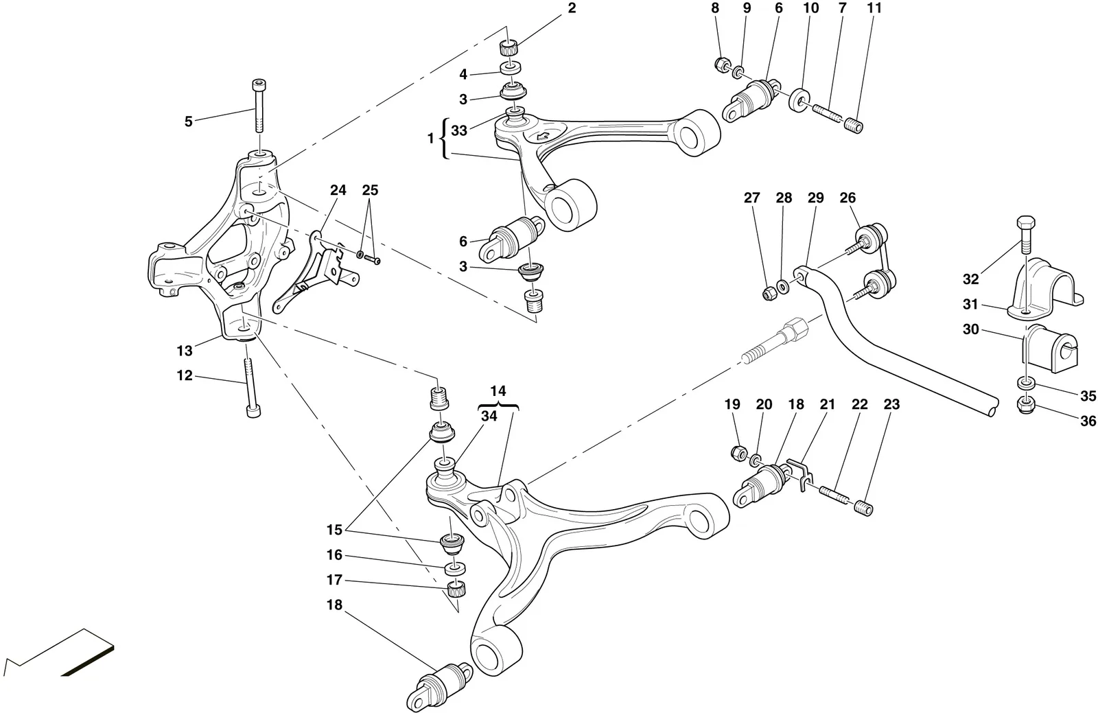 Front Suspension - Arms And Stabiliser Bar