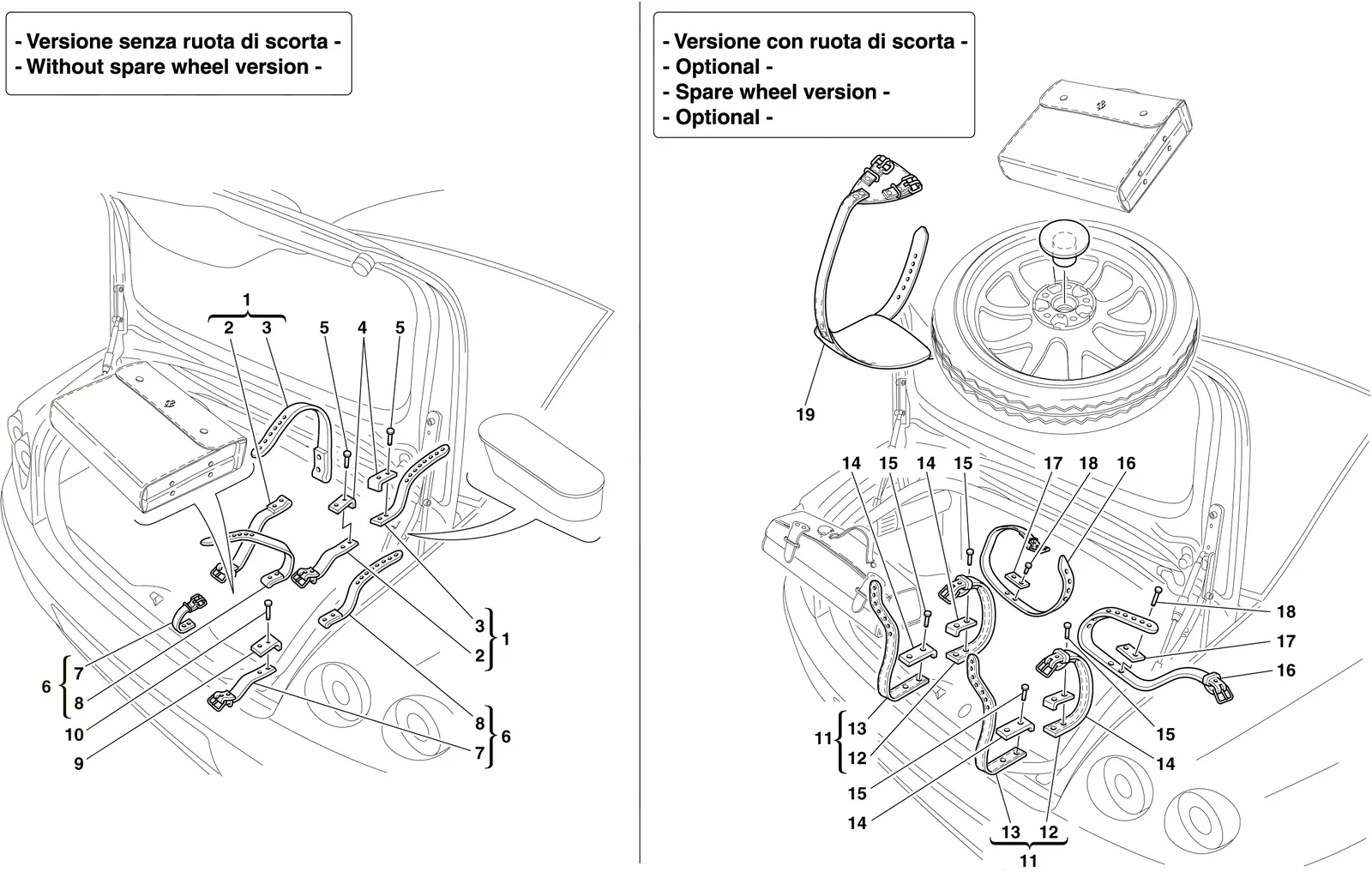 Spare Wheel And Tool Bag Fasteners