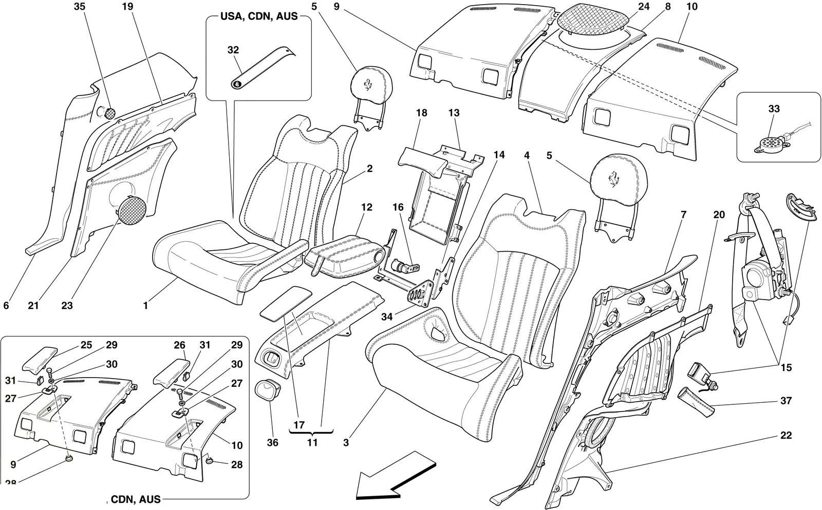 Rear Seat - Seat Belts