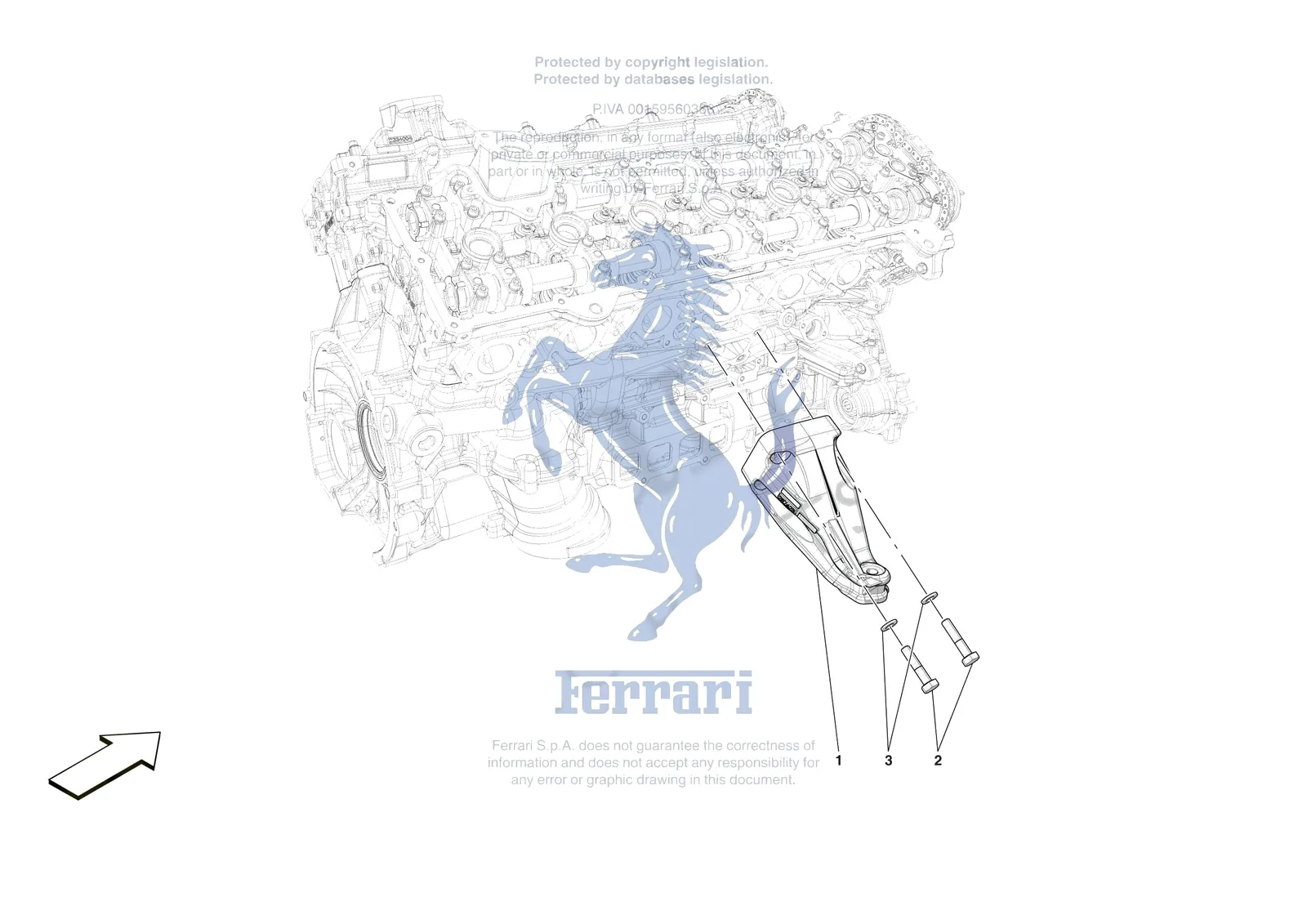 Ferrari 812 Competizione [ENGINE] - B.2 - ENGINE SUSPENSION exploded diagram