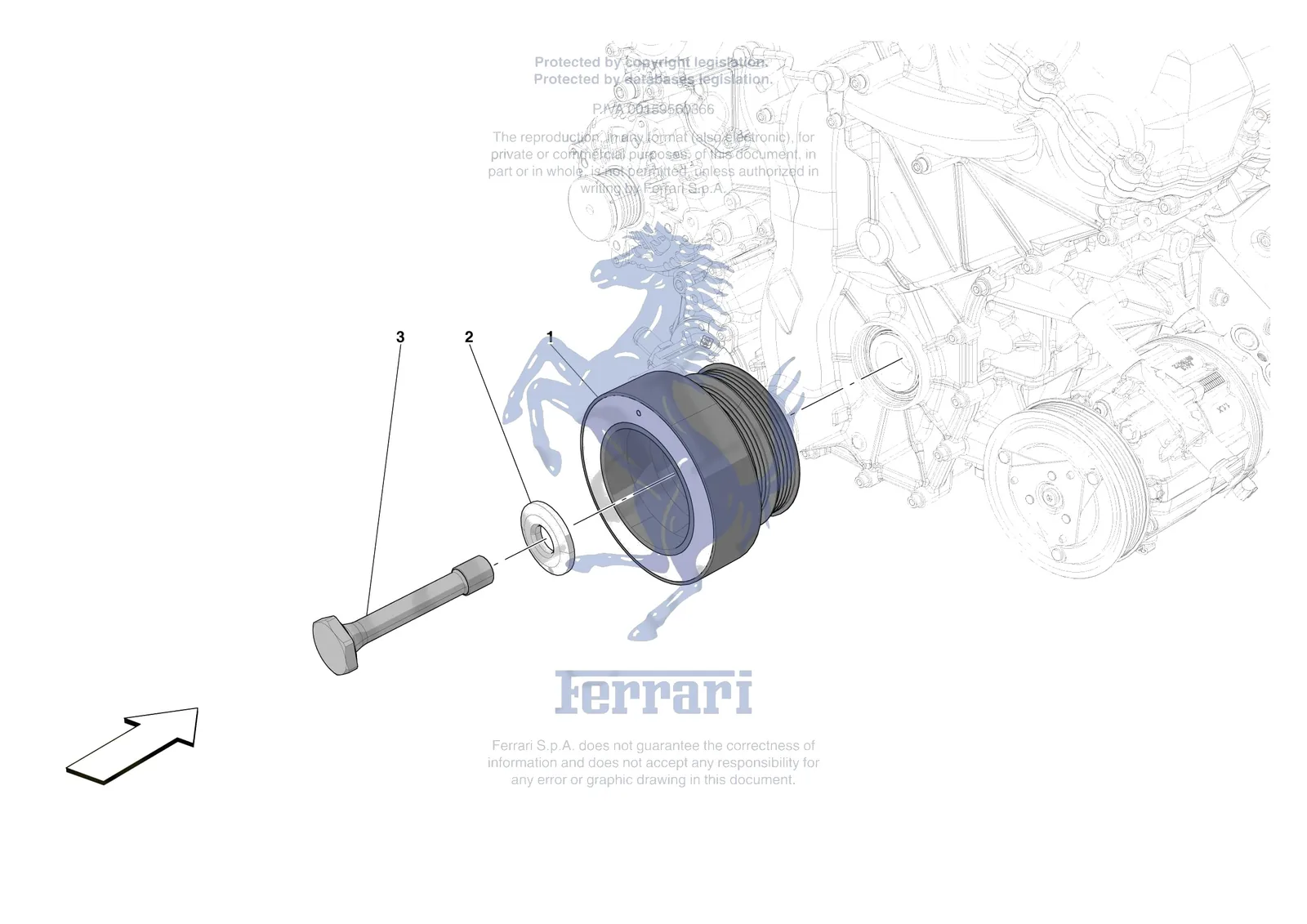 Ferrari 812 Competizione [ENGINE] - B.7 - TORSION DAMPER exploded diagram