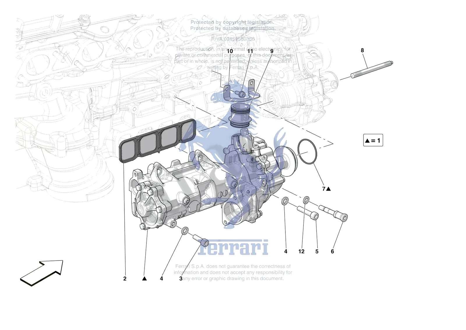 Ferrari 812 Competizione [ENGINE] - B.12 - ENGINE OIL PUMP exploded diagram