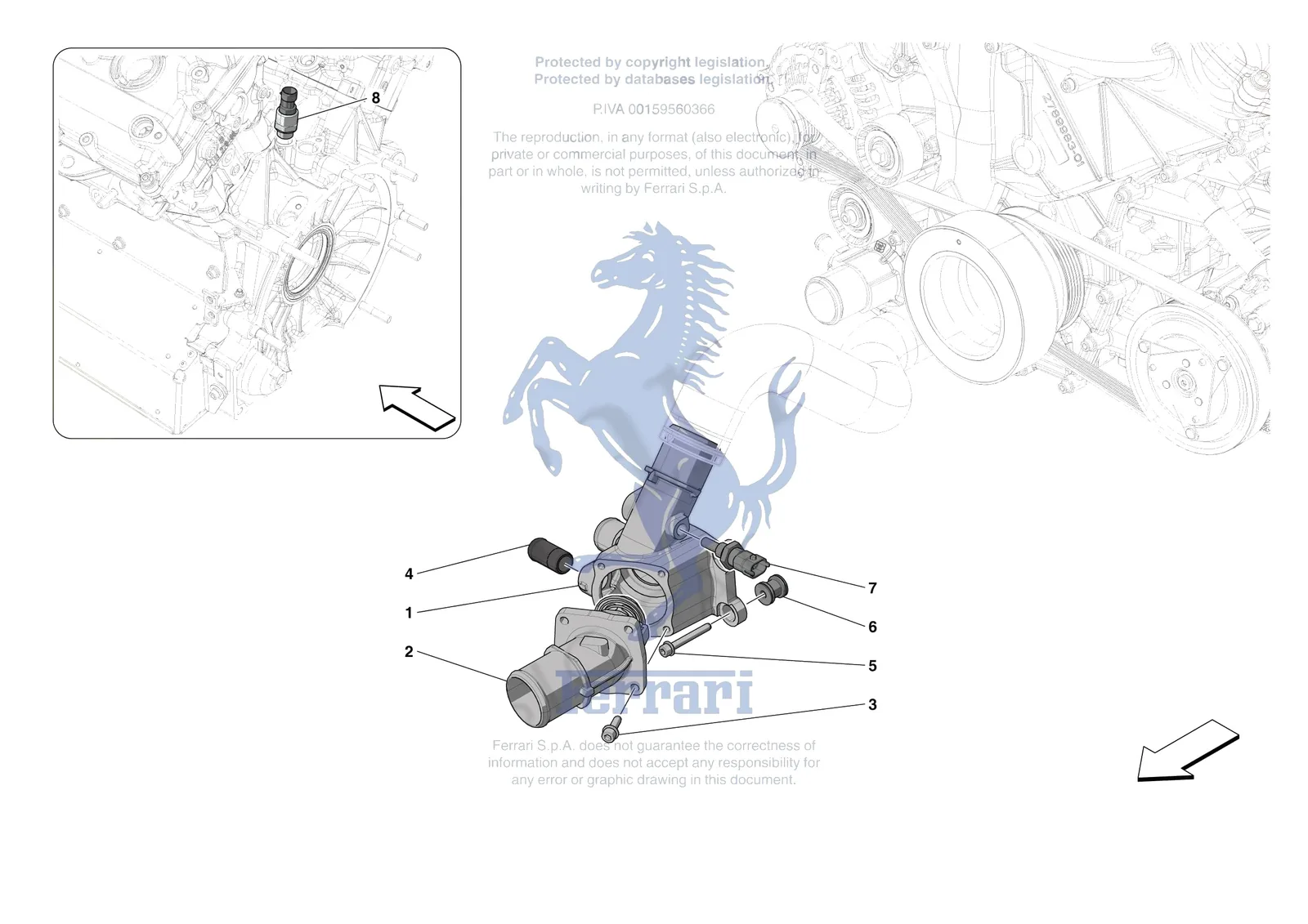Ferrari 812 Competizione [ENGINE] - B.27 - ENGINE TEMPERATURE AND PRESSURE REGULATORS exploded diagram
