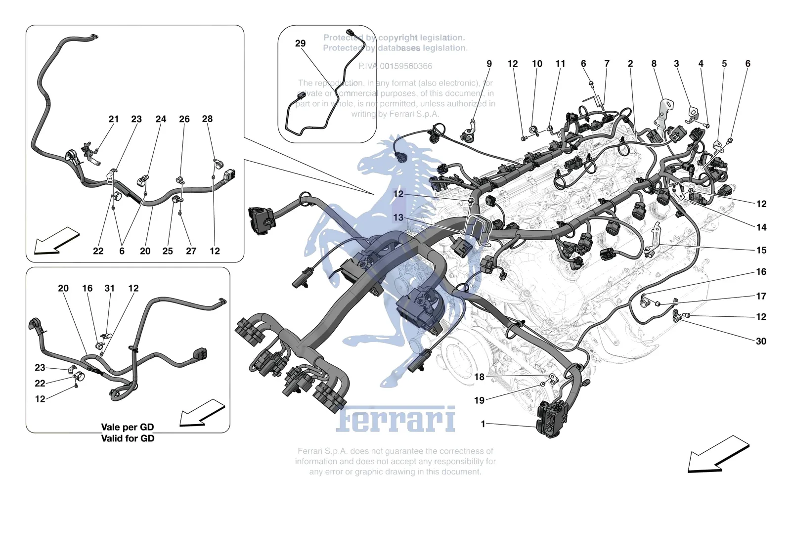 Ferrari 812 Competizione [ENGINE] - B.34 - ENGINE ELECTRICAL SYSTEM exploded diagram