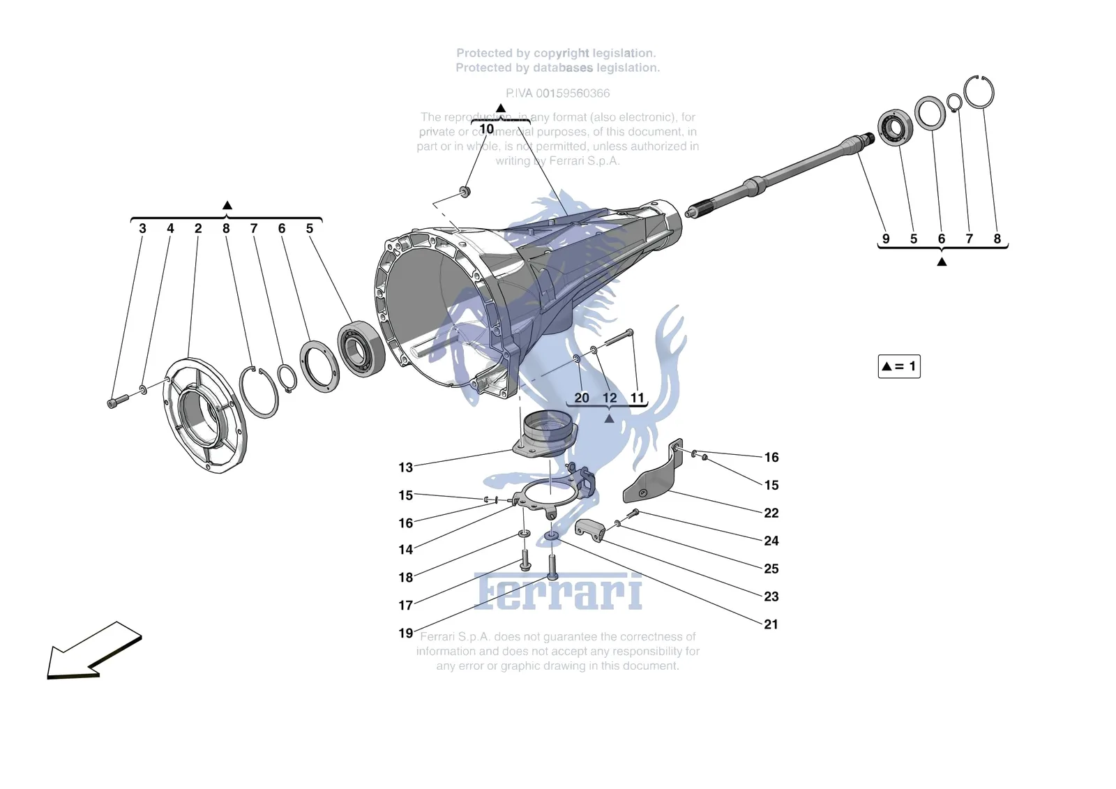 Ferrari 812 Competizione [GEARBOX] - C.5 - CLUTCH HOUSING exploded diagram