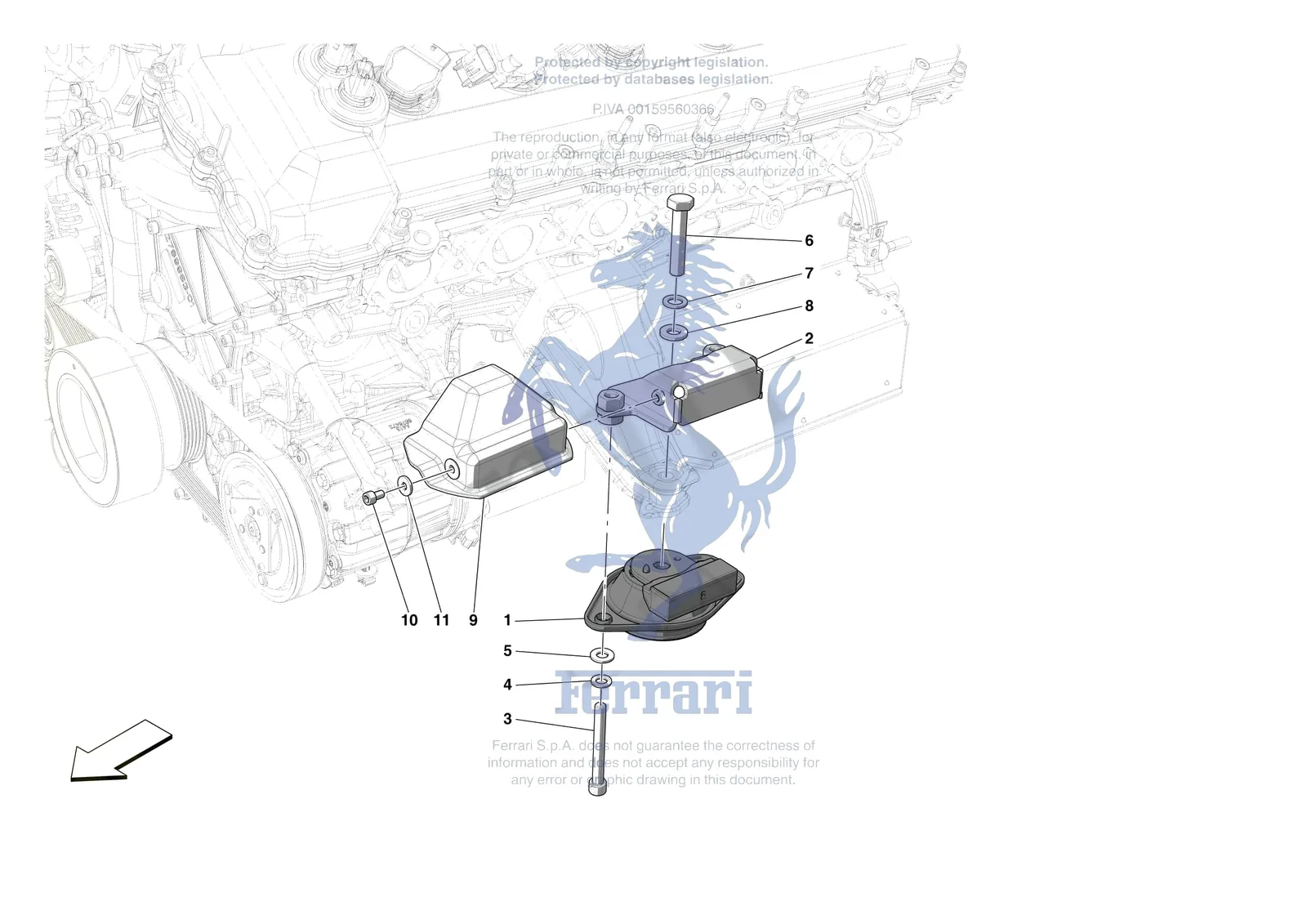 Ferrari 812 Competizione [MECHANICAL SYSTEM] - D.1 - ENGINE SUSPENSION BUSH exploded diagram